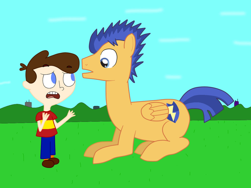 safe, artist:04startycornonline88, derpibooru import, flash sentry, human, pegasus, pony, coop burtonburger, crossover, kid vs kat