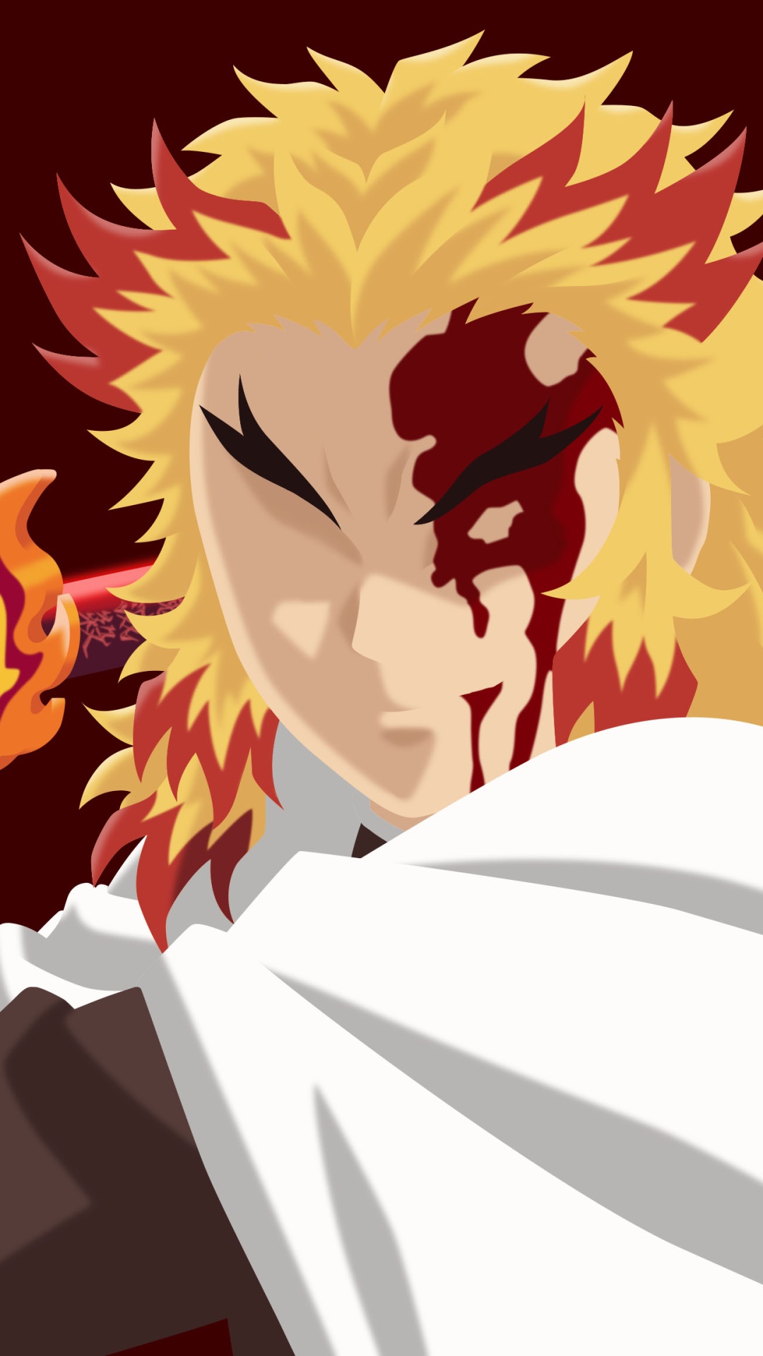 Wallpaper / Anime Demon Slayer: Kimetsu no Yaiba Movie: Mugen Train Phone Wallpaper, Minimalist, Kyojuro Rengoku, 1080x1920 free download