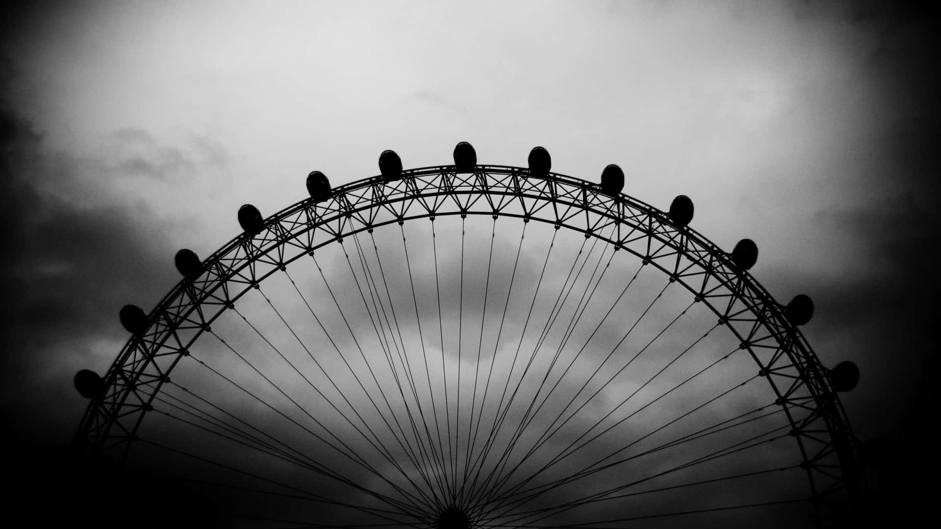 Download London Eye In Black And White Wallpaper