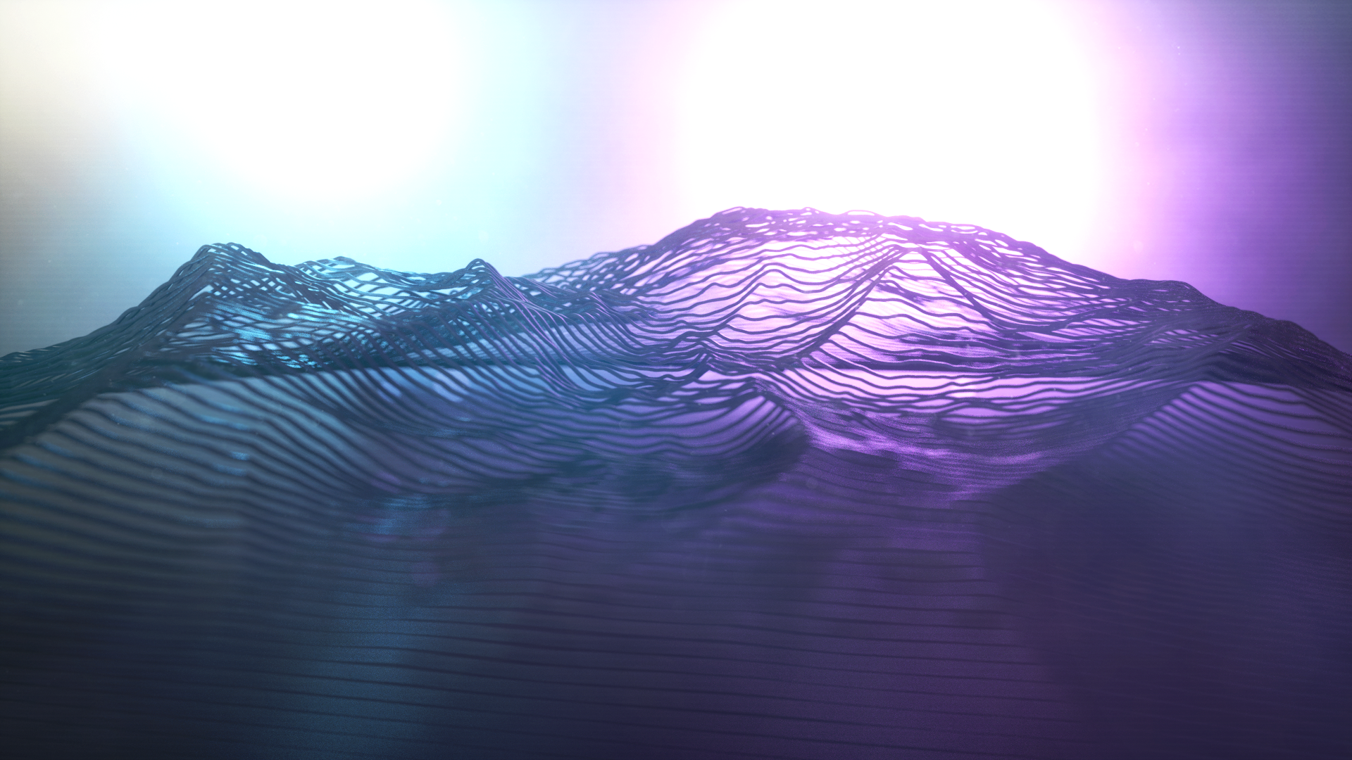 Wallpaper / glowing, neon glow, gradient, soft gradient, line art, lines, floating particles, waveforms, reliefs, abstract, digital, Retrowave, 3D Abstract, render, CGI, digital art free download
