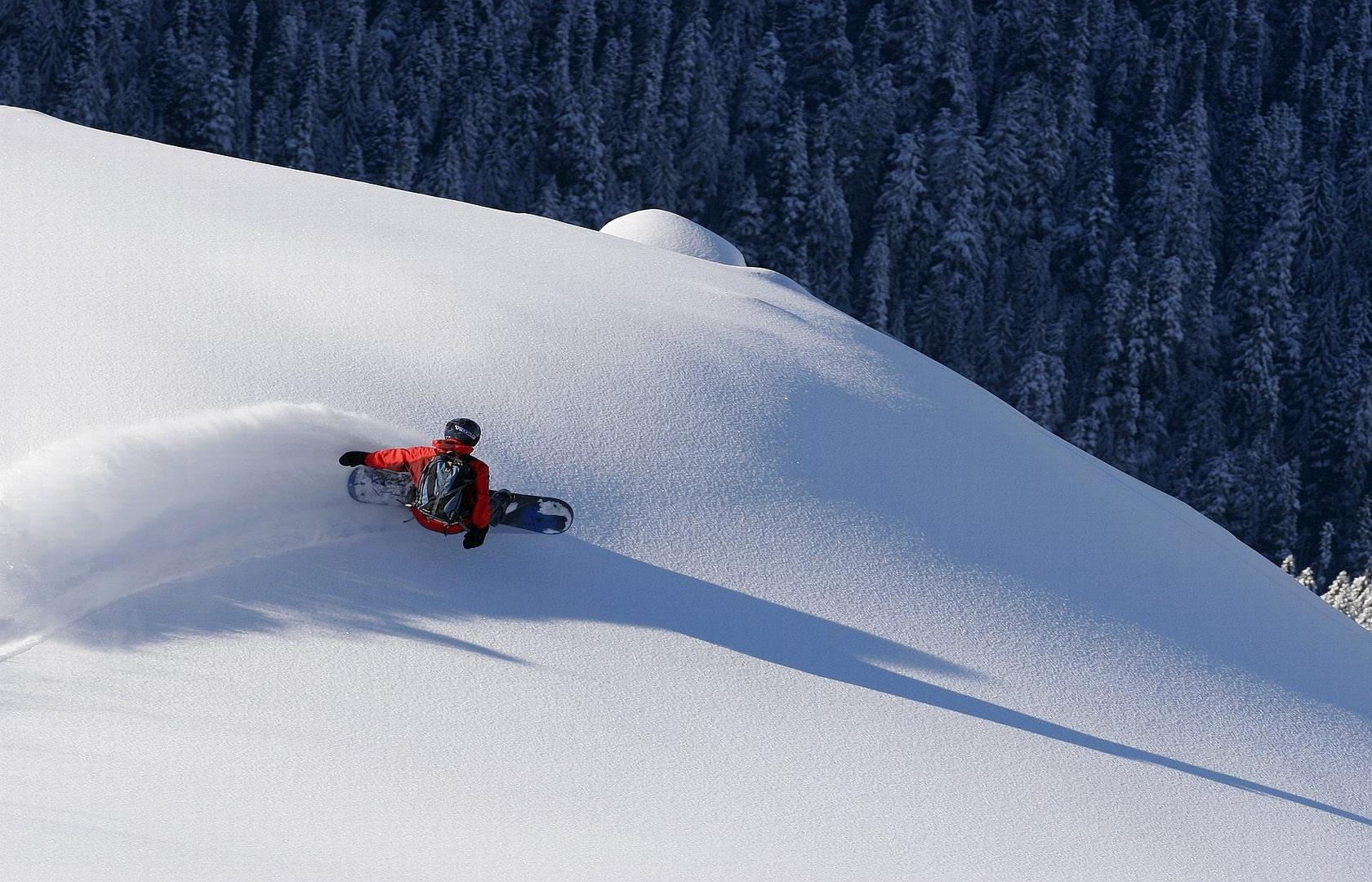 Wallpaper, 1680x1080 px, landscape, snow, snowboarding, trees 1680x1080
