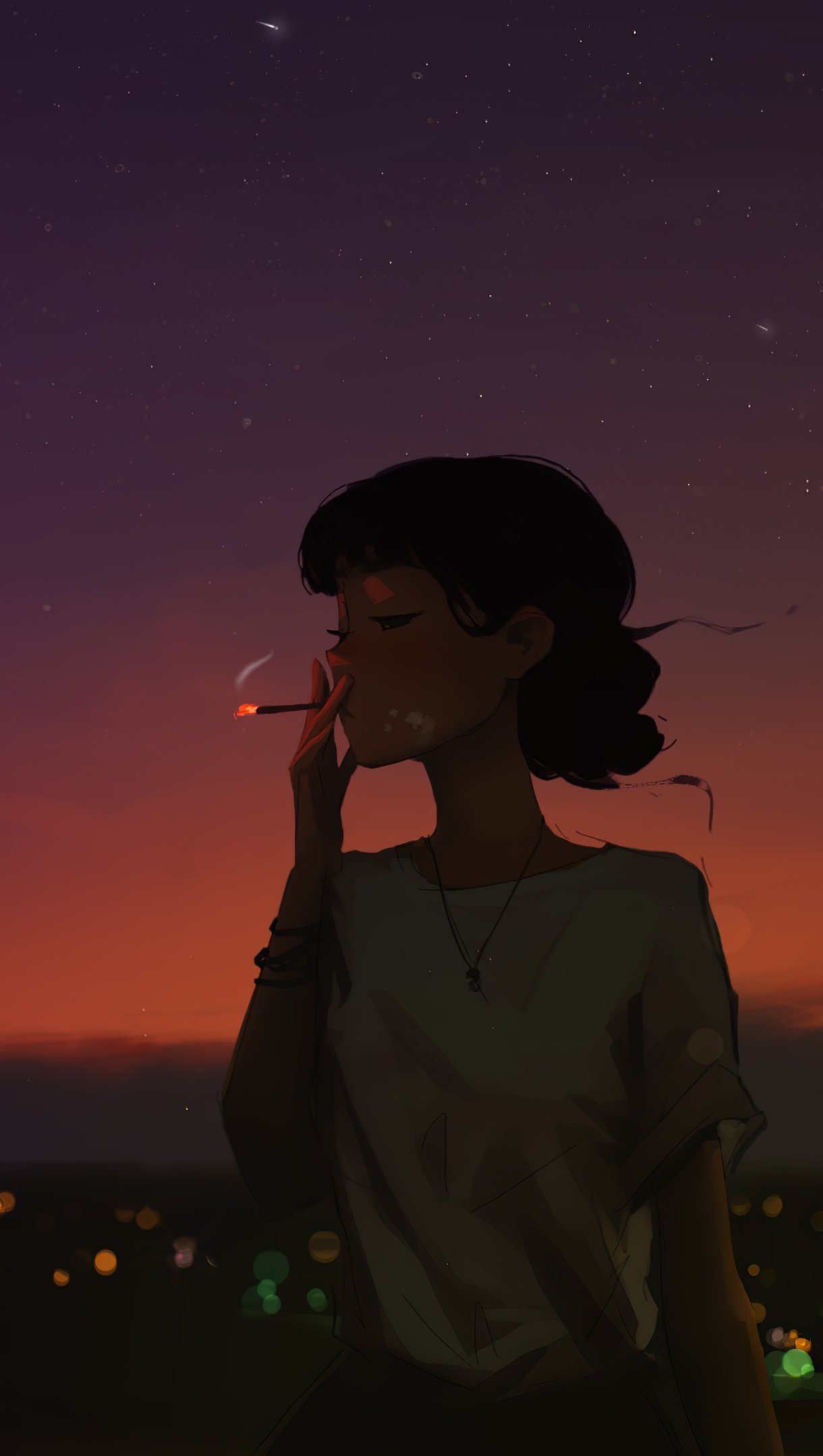 Lofi girl smoking Wallpaper 4k Ultra HD