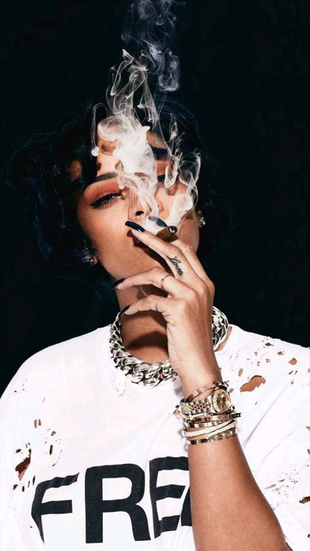 Download Rihanna Girl Smoking Wallpaper