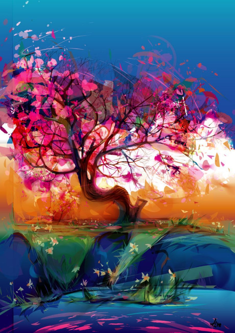 iphone wallpaper, Abstract tree