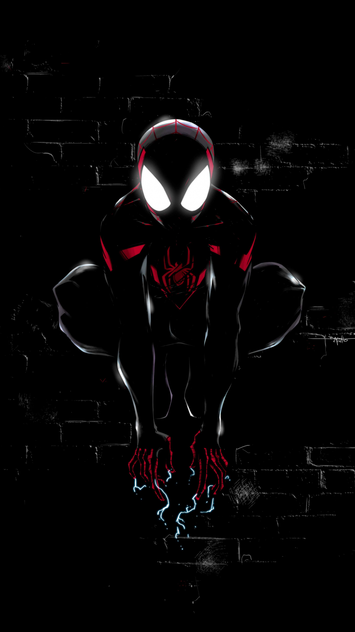 Miles Morales Wallpaper 4K, Spider Man, Dark