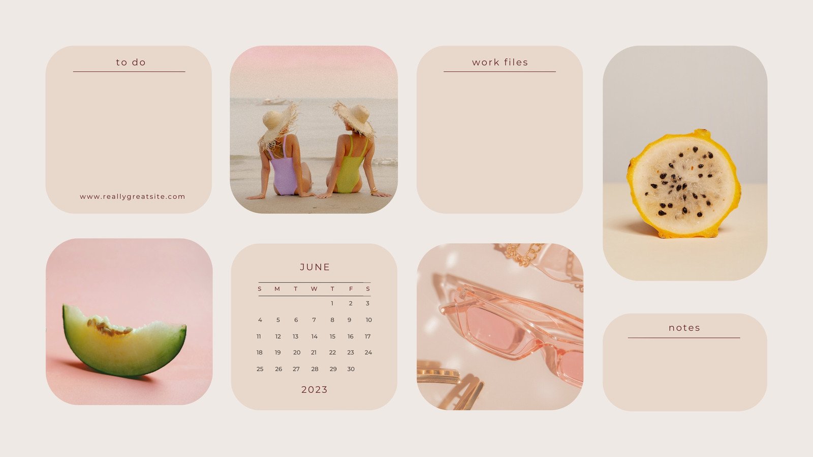 Free and customizable summer desktop wallpaper templates