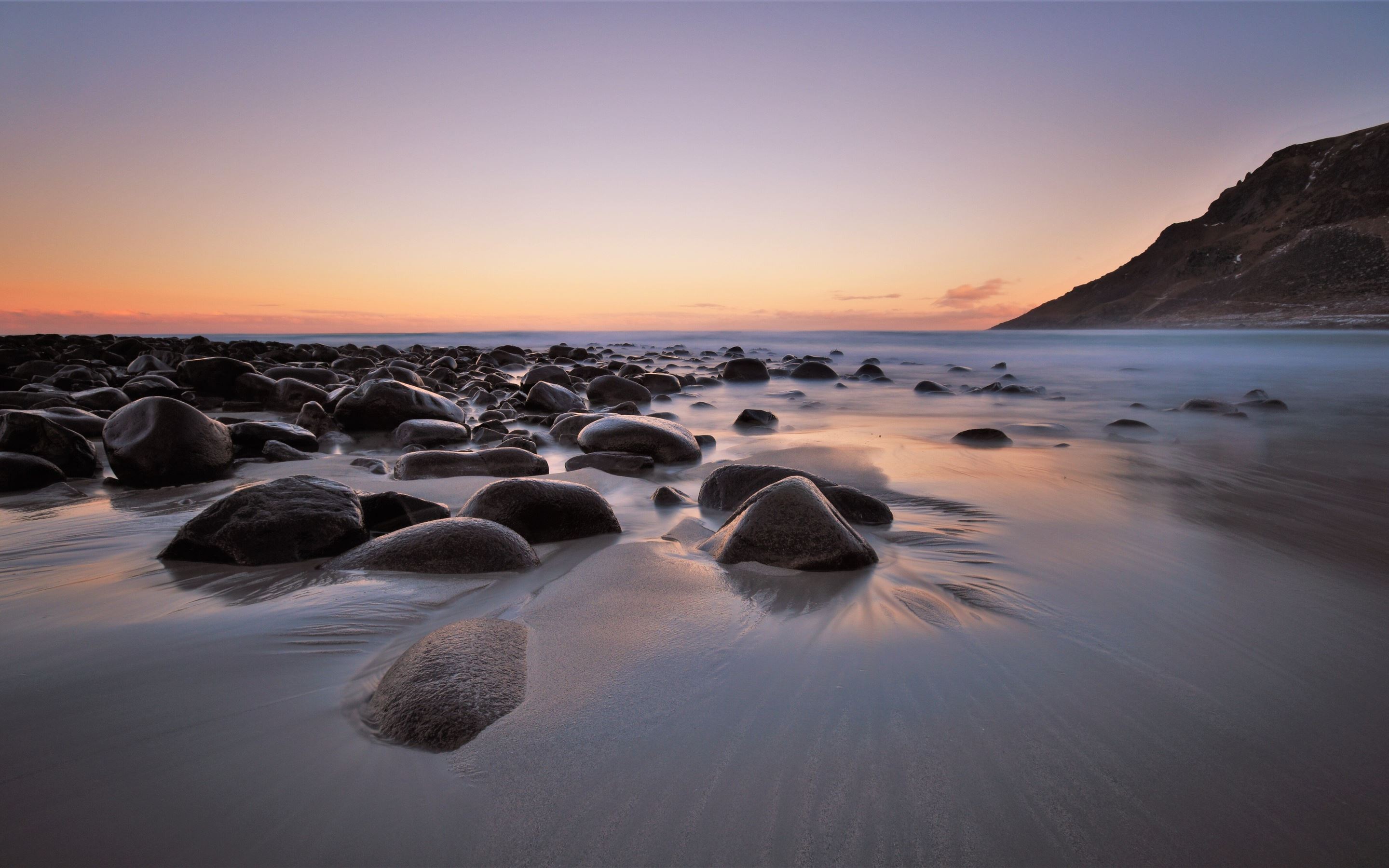 rocks mountains beach 4k MacBook Air Wallpaper Download