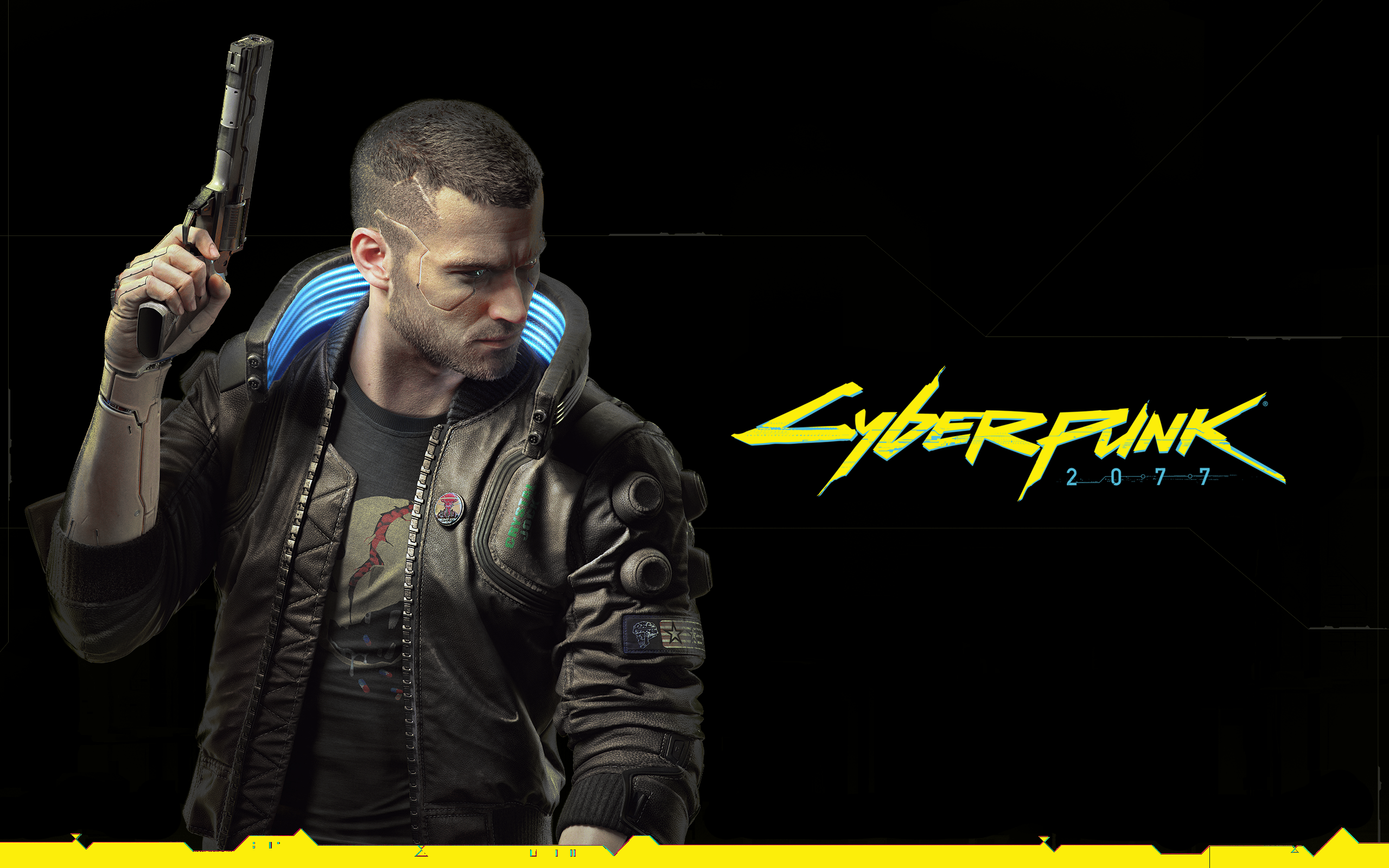 Cyberpunk Wallpaper (Dark Version) Not sure if anyone would want this but I edited one of the Cyberpunk official wallpaper so that the black & yellow colours were swapped as I prefer
