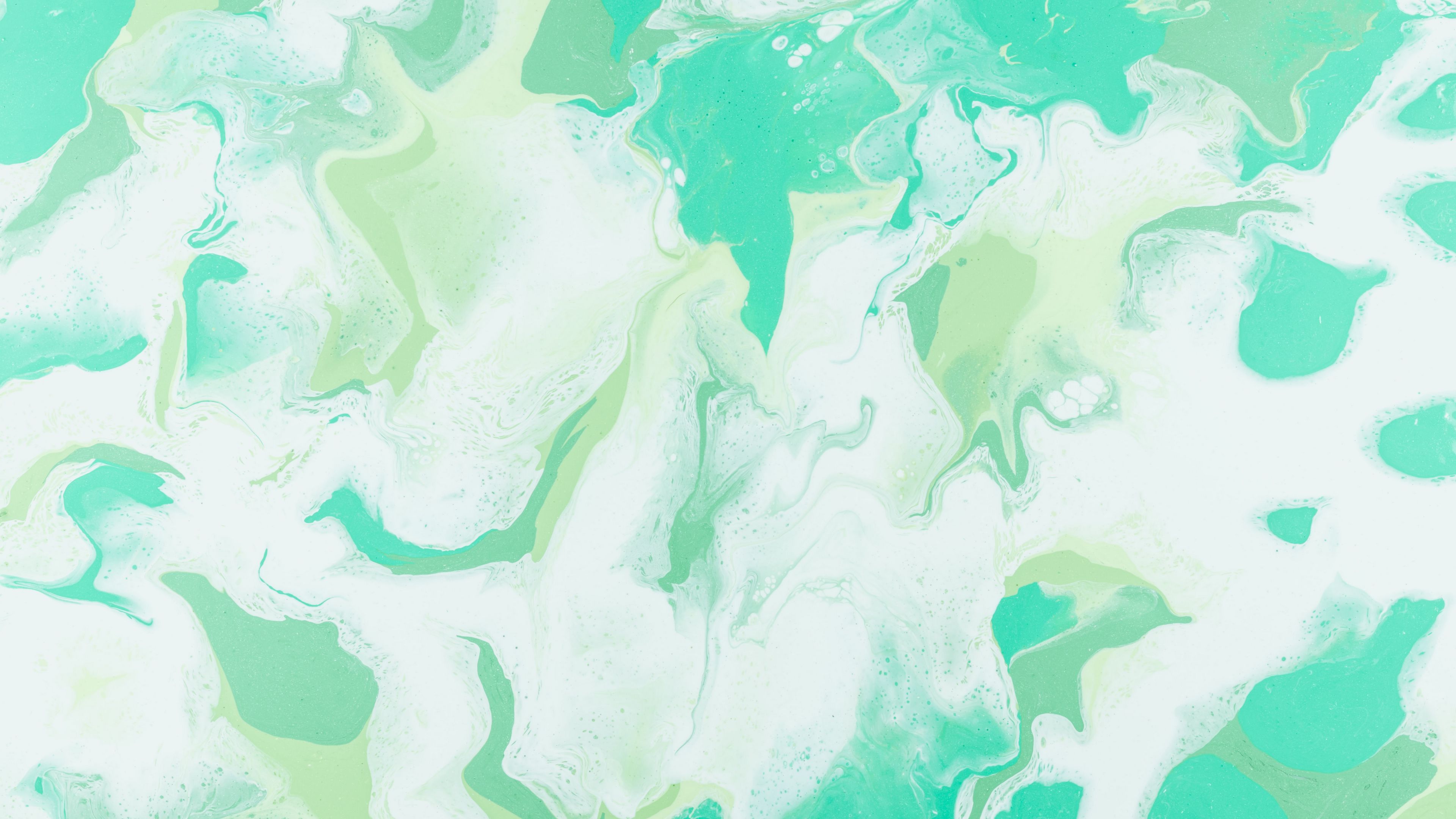 Wallpaper / stains, paint, liquid, mint, 4k free download