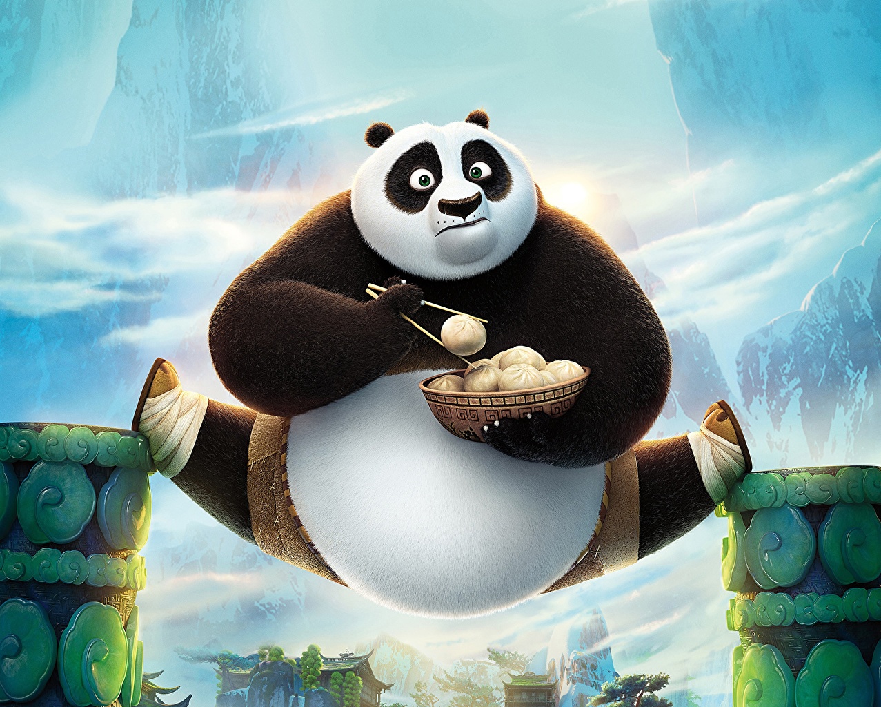 Desktop Wallpaper Kung Fu Panda Giant panda bear Cartoons animal
