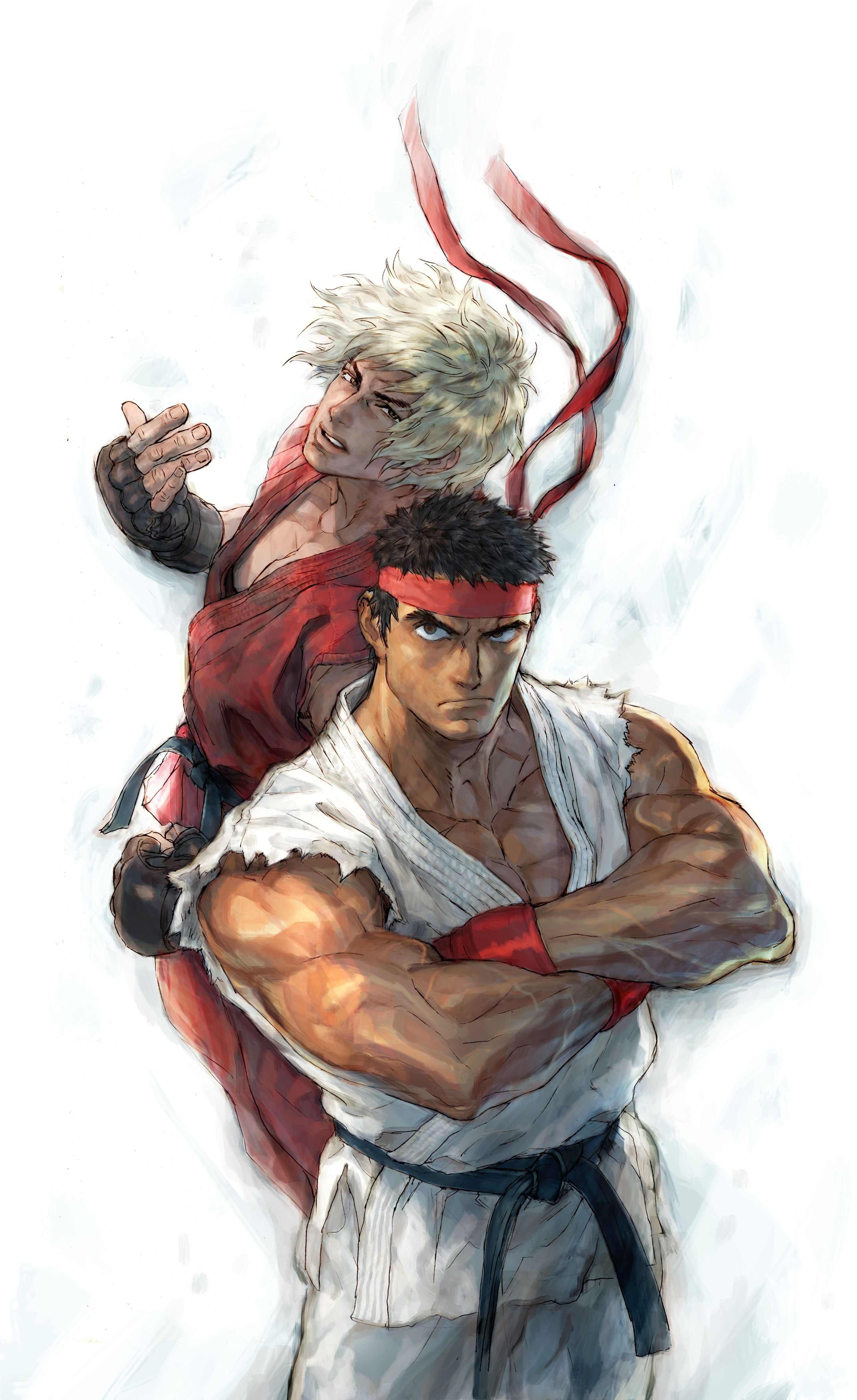 Wallpaper / street, 4K, ken, Ryu, fighter, shading, soft, street fighter, video, hd, x, art, games free download
