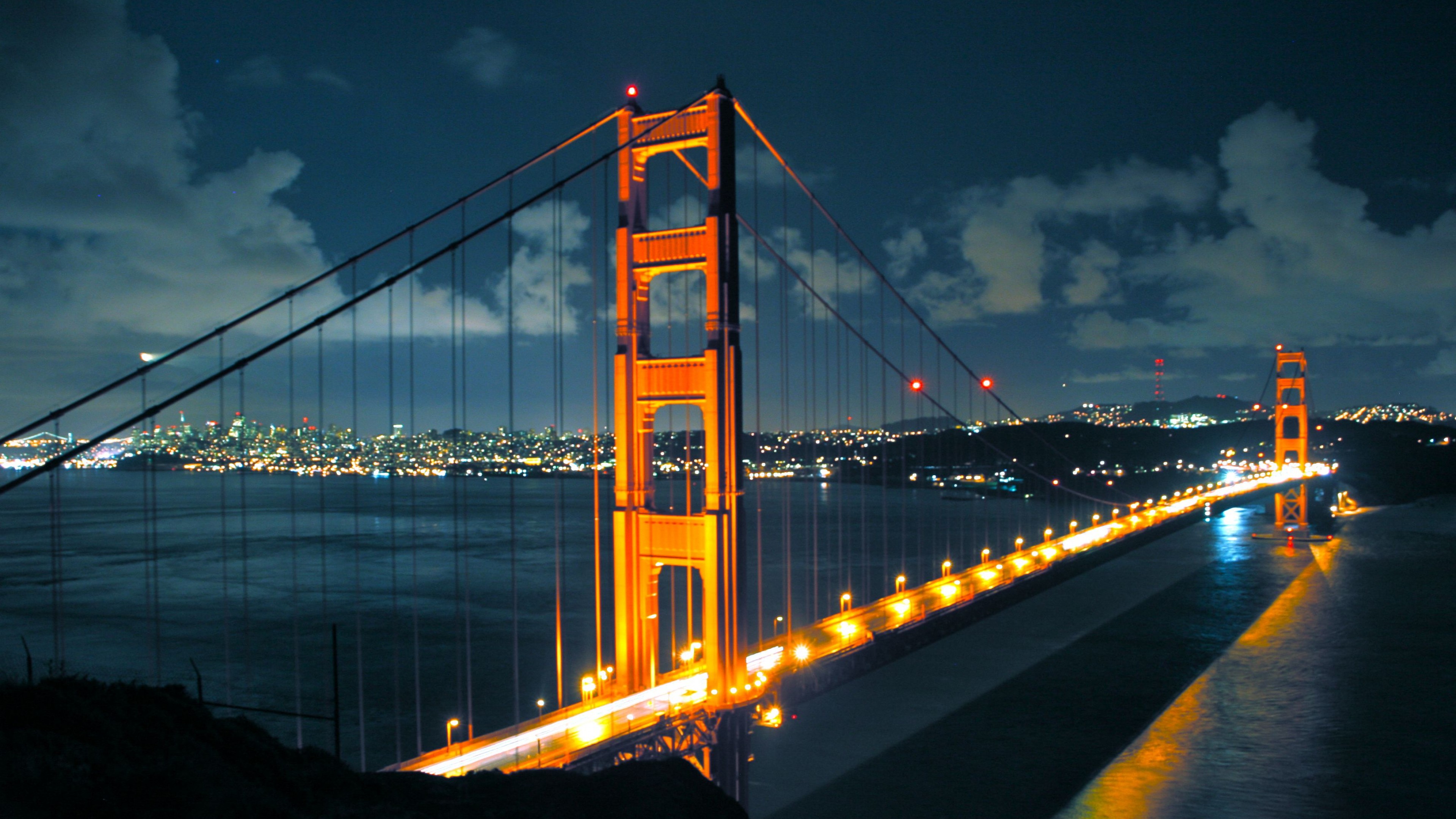 San Francisco Bridge at Night Full HD Wallpaper 4K Ultra HD