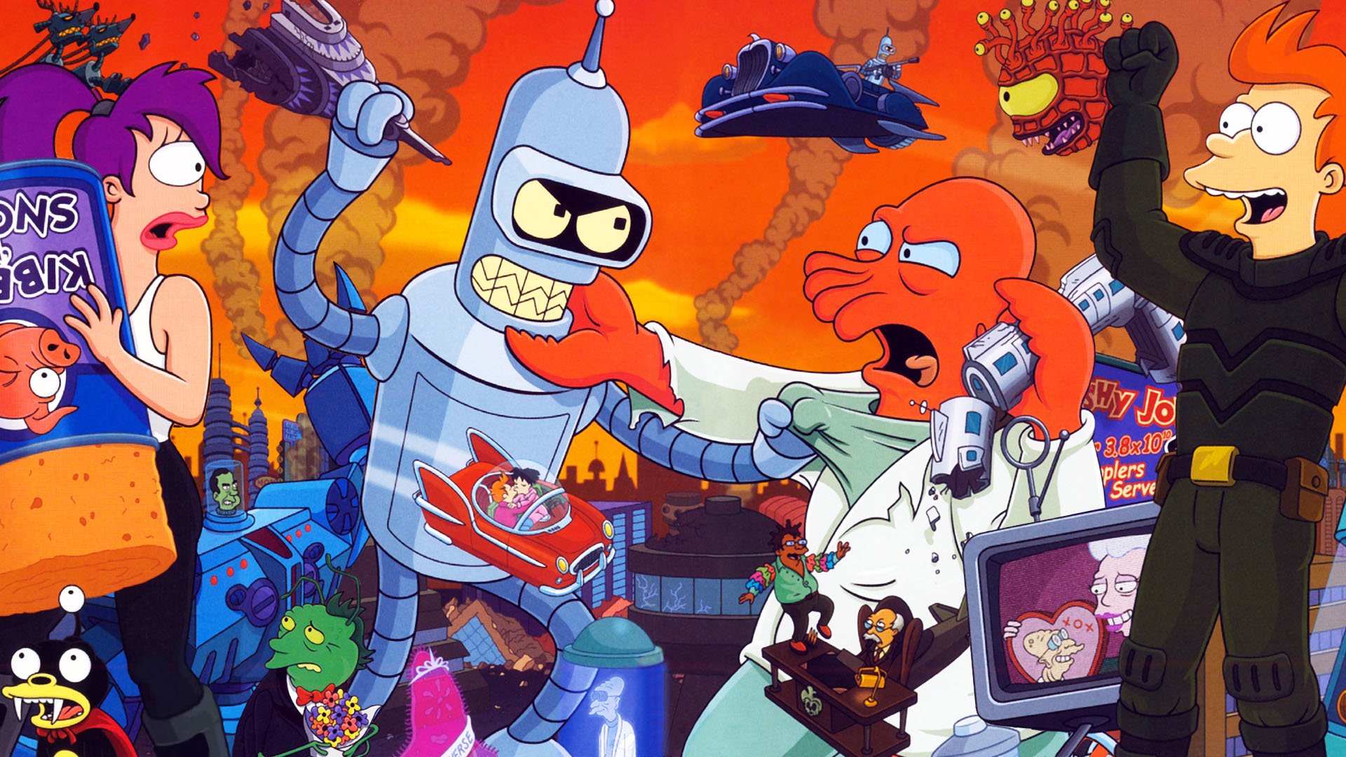 Futurama HD Game Wallpaper: Animated Sci Fi Adventure Scenex1080