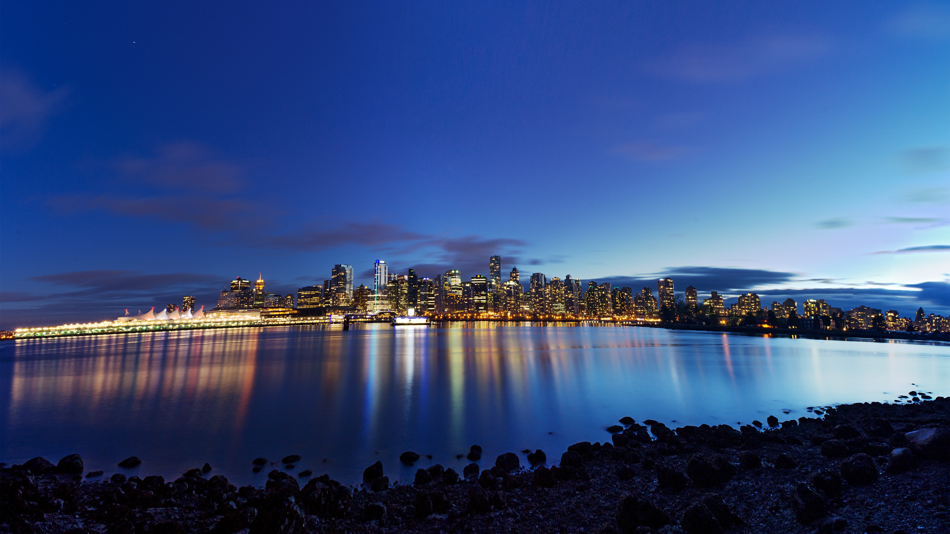 Vancouver City Wallpaper 4K, British Columbia, Dusk, Cityscape