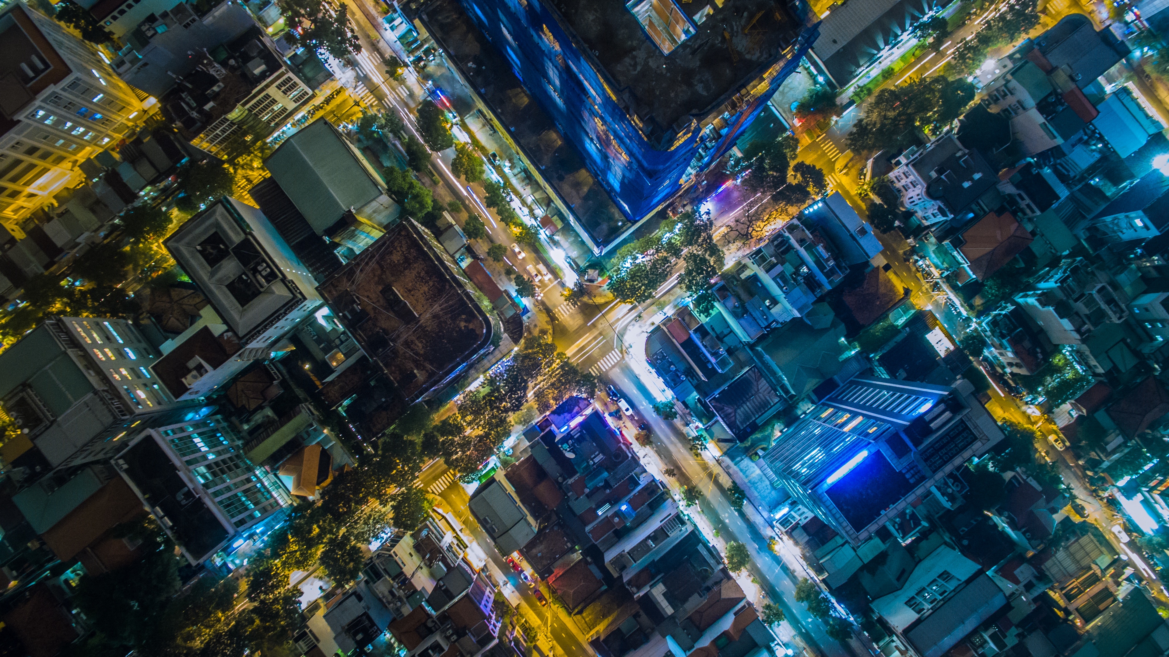 Wallpaper 4k night city, view from above, ho chi minh city, vietnam 4k Wallpaper