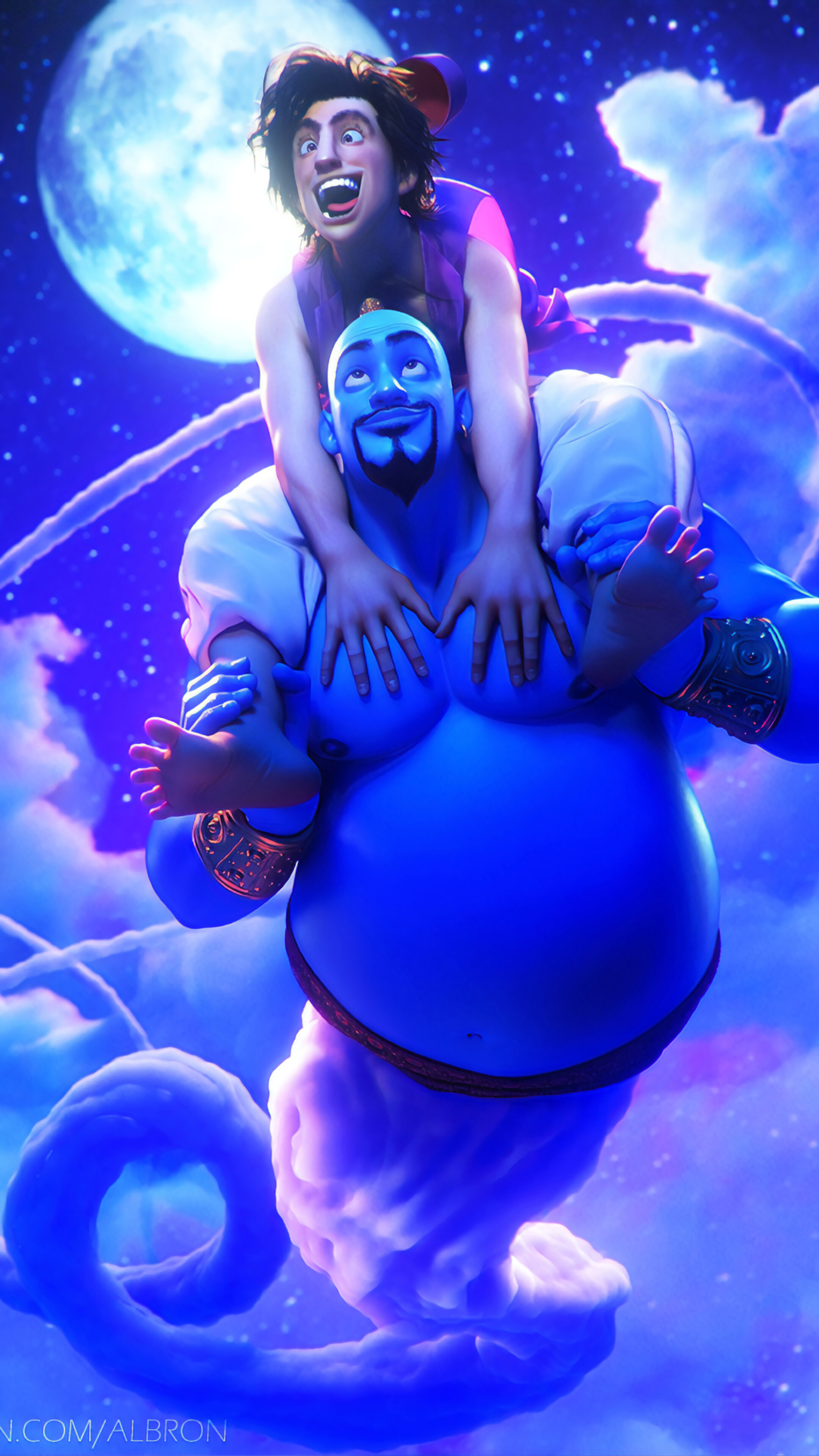 Aladdin and Genie, 2019, Art, 4k Gallery HD Wallpaper