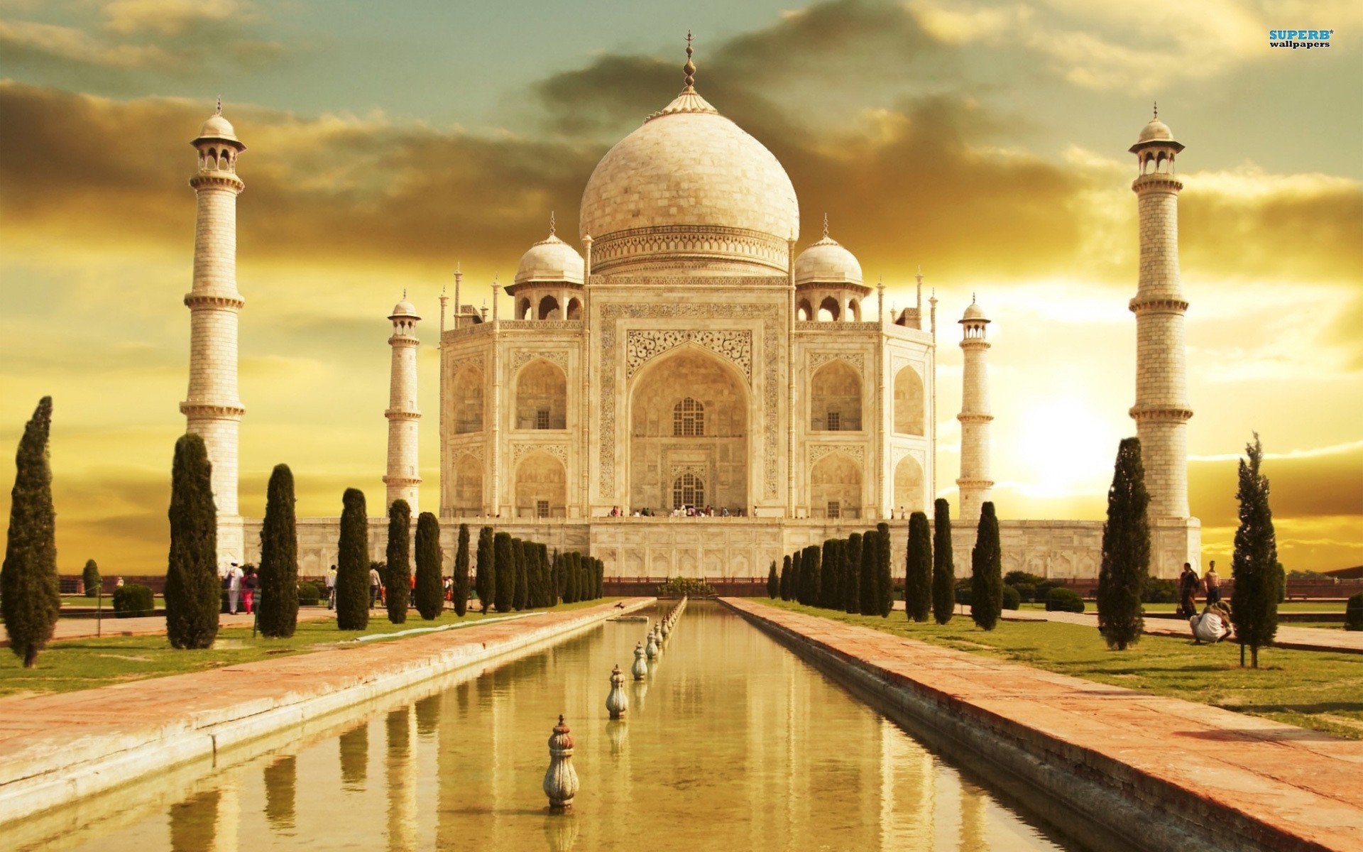 Wallpaper, temple, trees, architecture, building, Taj Mahal, India, tower, mosque, palace, landmark, ancient history, place of worship 1920x1200