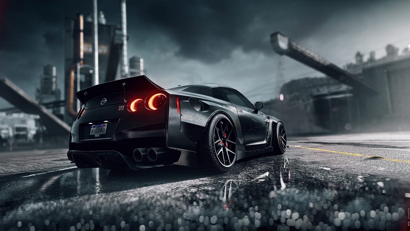 Wallpaper / Car, Vehicle, Black Cars, Nissan, Nissan GT R R35 Free Download