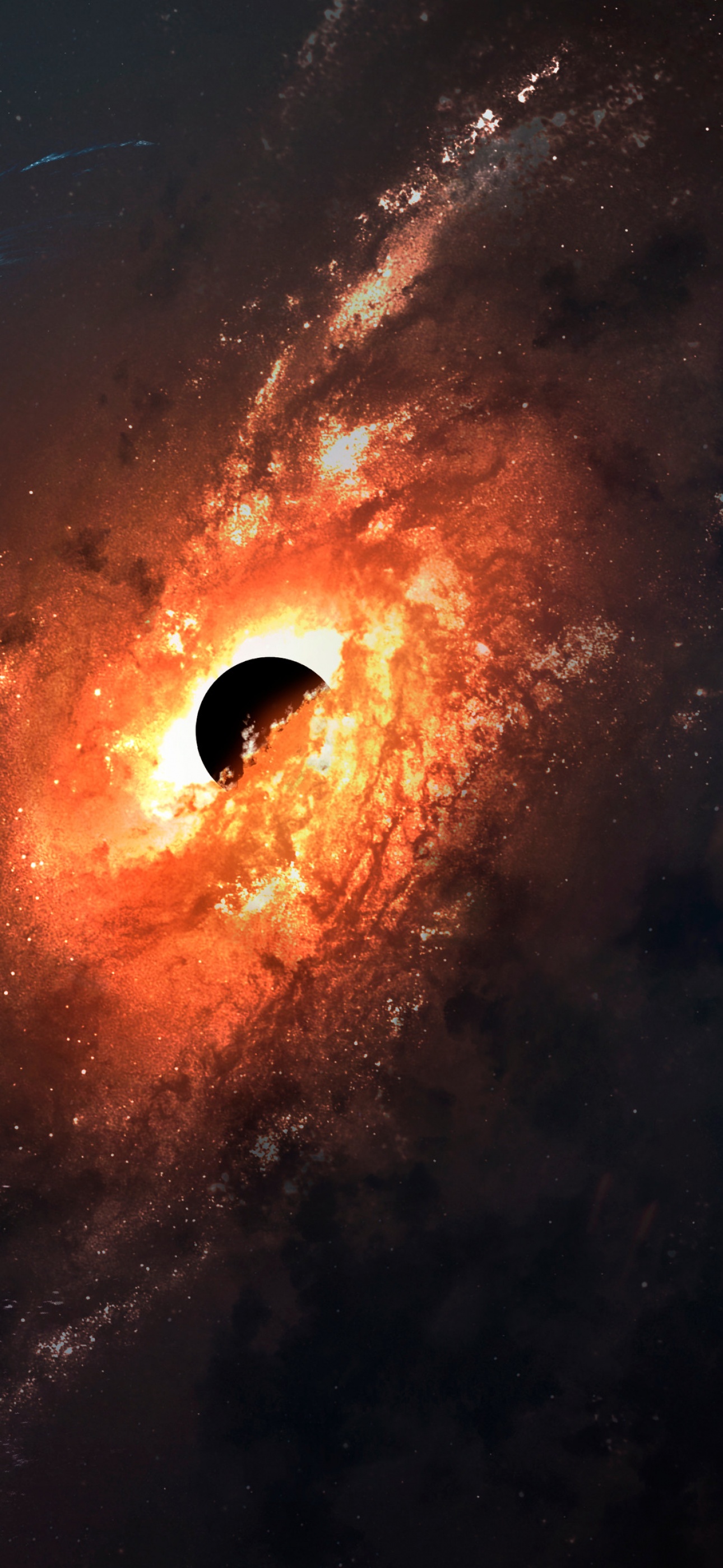 Black hole Wallpaper 4K, Astronaut, Spiral galaxy, Stars