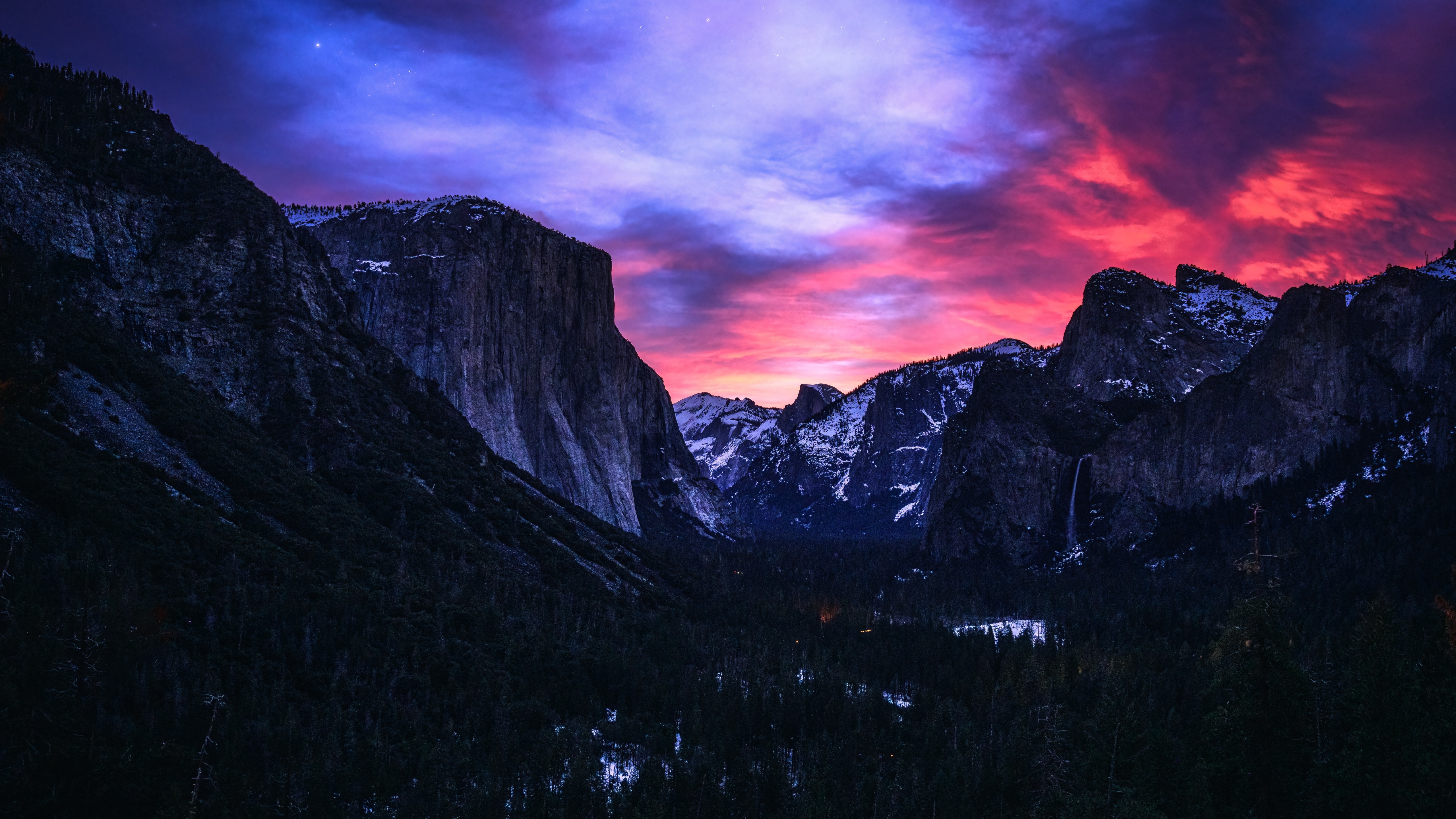 Yosemite National Park Wallpaper 4K, Sunrise, Tunnel View