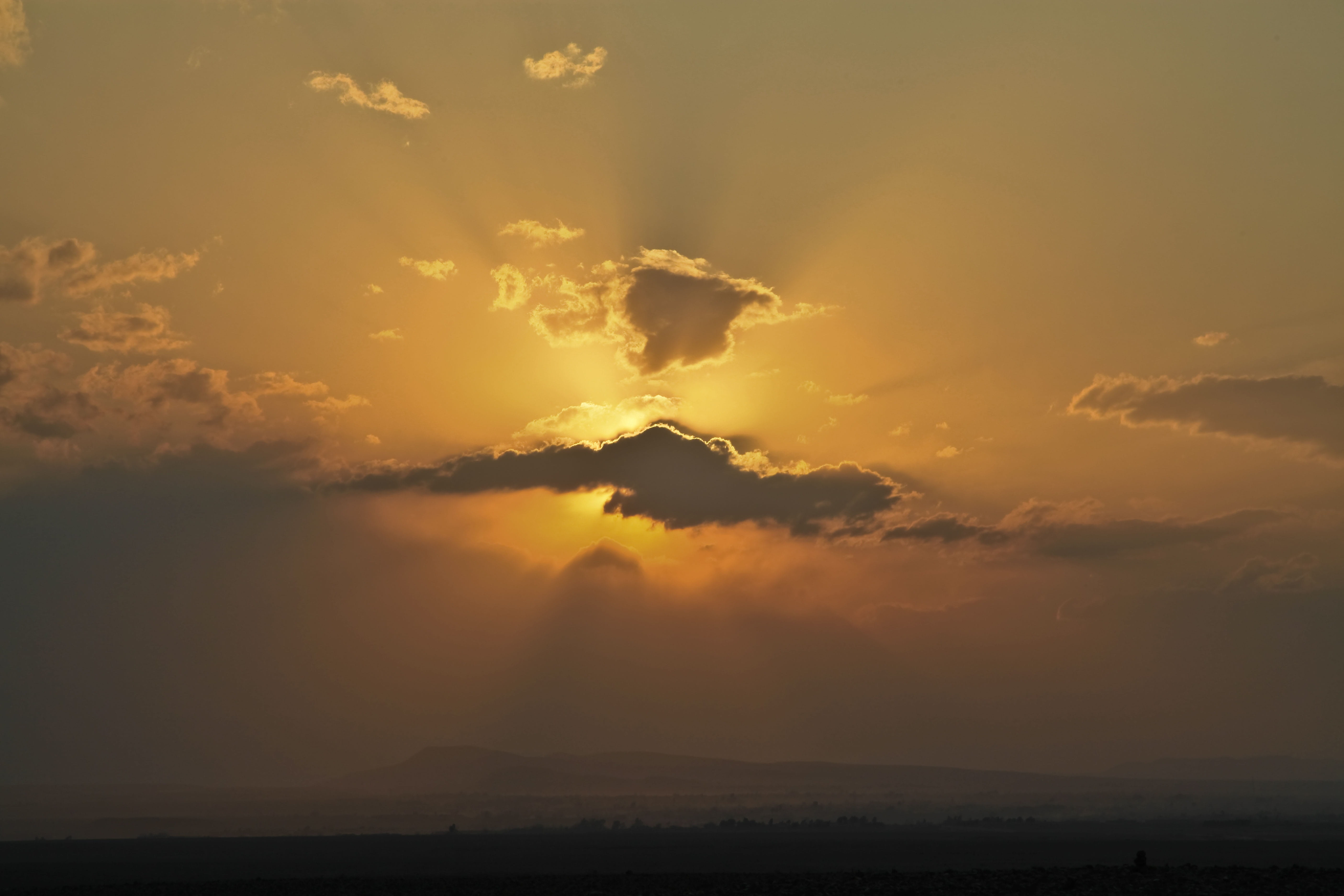 Wallpaper / horizontal, Sunset, landscape, paradise, summer, sunrise, beauty In Nature, dusk, sundown, serene, horizon, backlit, blue, sunlight, skyline, Sun, back lit free download