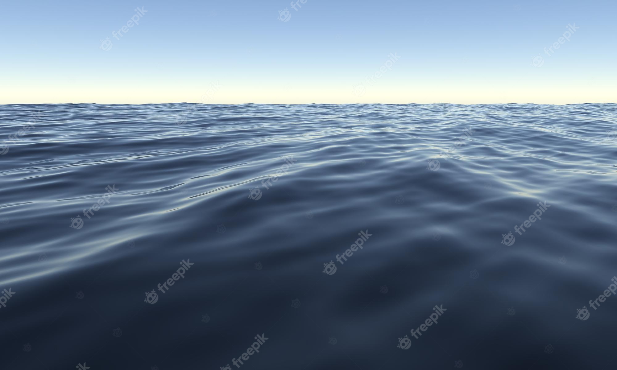 Premium Photod rendering sea on blue sky sunset ocean surface panoramalandscape sunlight background surface seascape on scene summer seasontravel wallpapernature wave water horizontal outdoor