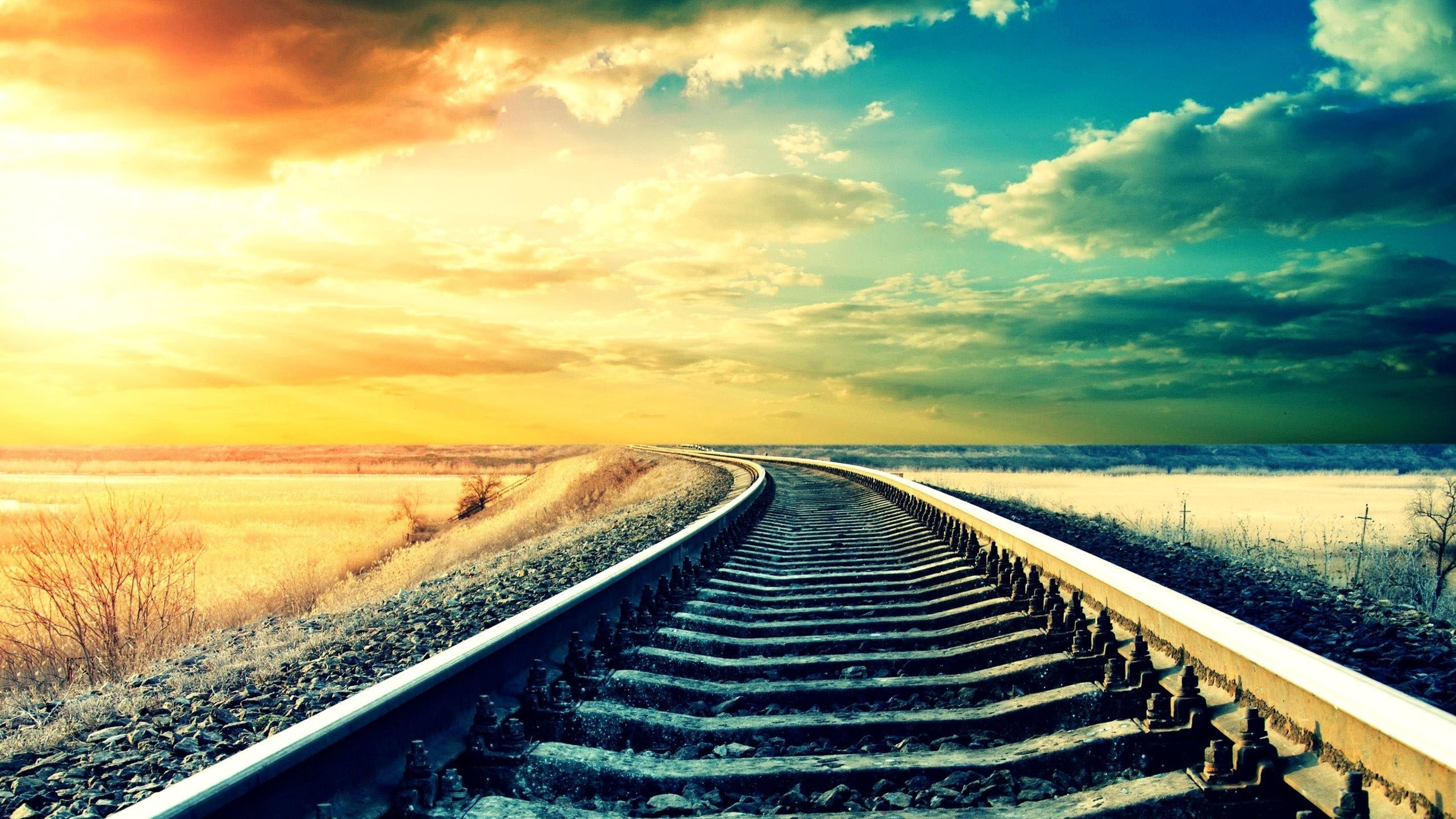 Summer sunset over the rails