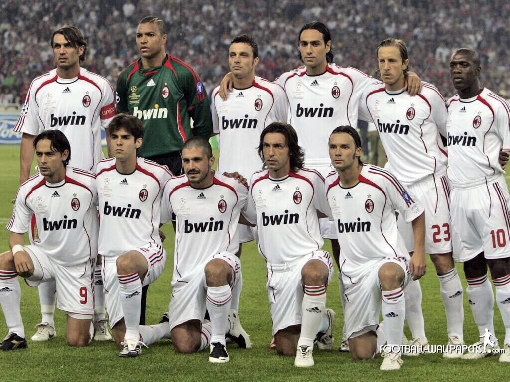 The Set Pieces Milan In White. Their 2007 Away Shirt Is What The Side Wore As They Beat Liverpool 2 1 In The #UCL Final. Featuring A Sheared Gennaro Gattuso. #