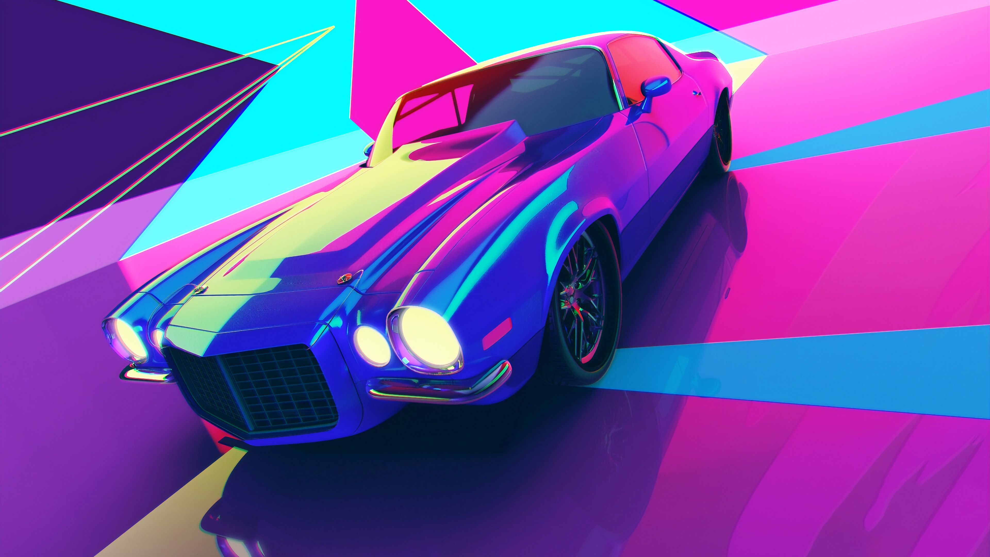 Chevrolet Camaro Synthwave Synthwave Wallpaper, Hd Wallpaper, Digital Art Wallpaper, Camaro Wallpaper, Artw. Synthwave, Abstract Digital Art, Chevrolet Camaro