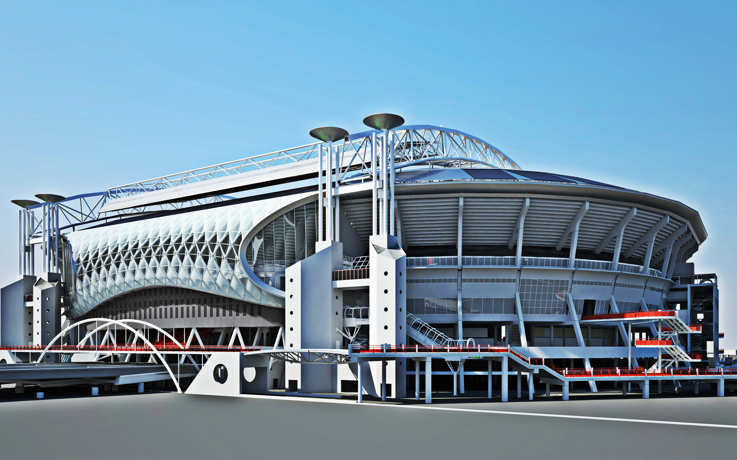 Download wallpaper Johan Cruyff Arena, Amsterdam Arena, Amsterdam, Netherlands, AFC Ajax stadium, dutch football stadiums, Johan Cruijff ArenA for desktop with resolution 2560x1600. High Quality HD picture wallpaper