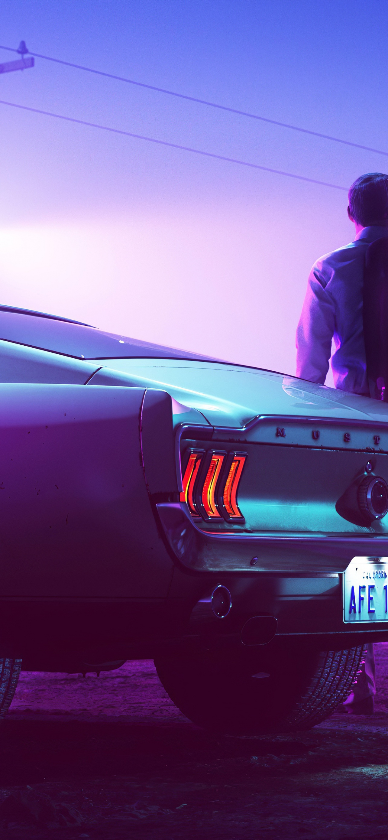 Ford Mustang GT Fastback Wallpaper 4K, Drive, Motel, Neon, 5K