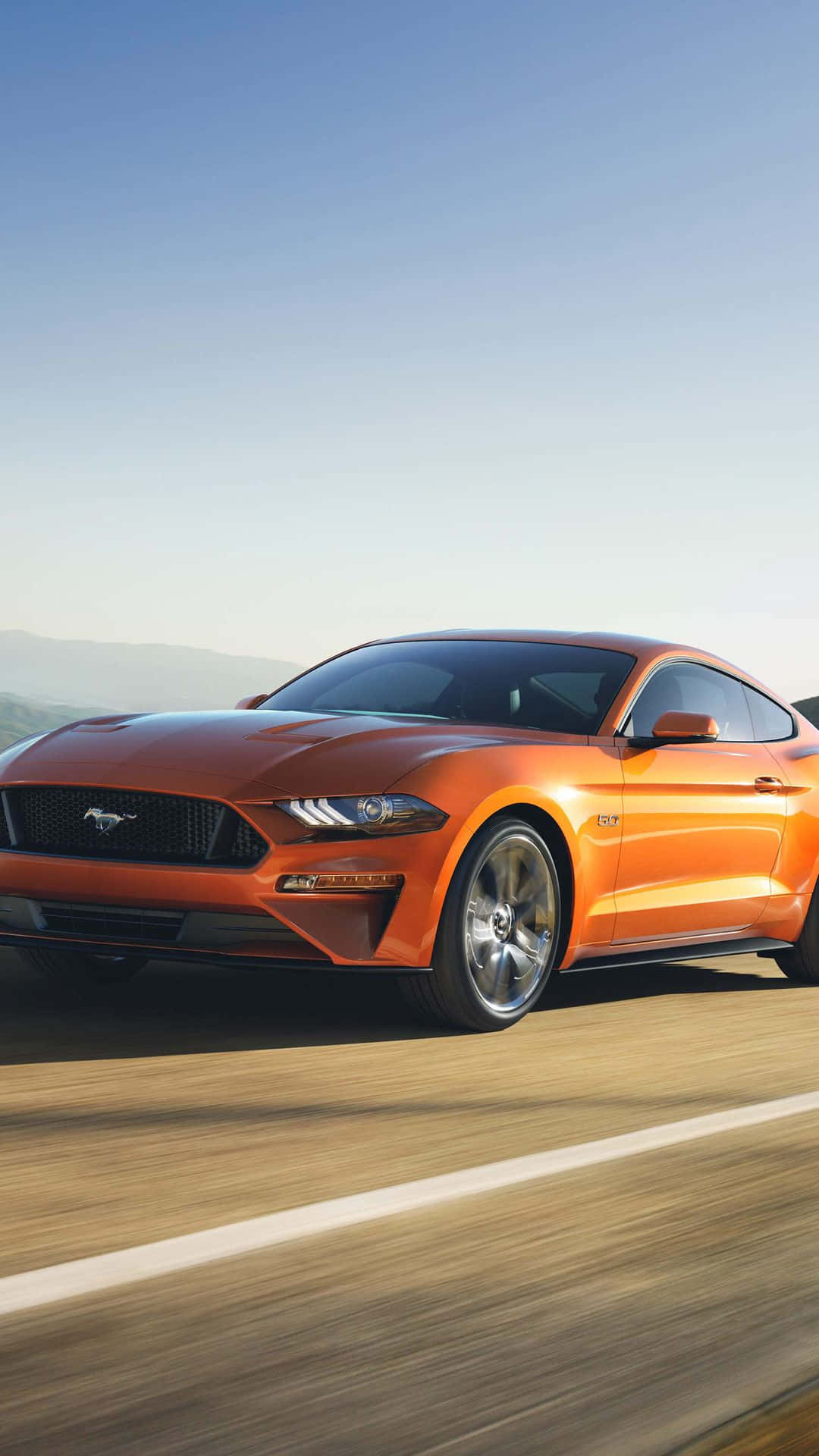 Download Orange Mustang iPhone Wallpaper