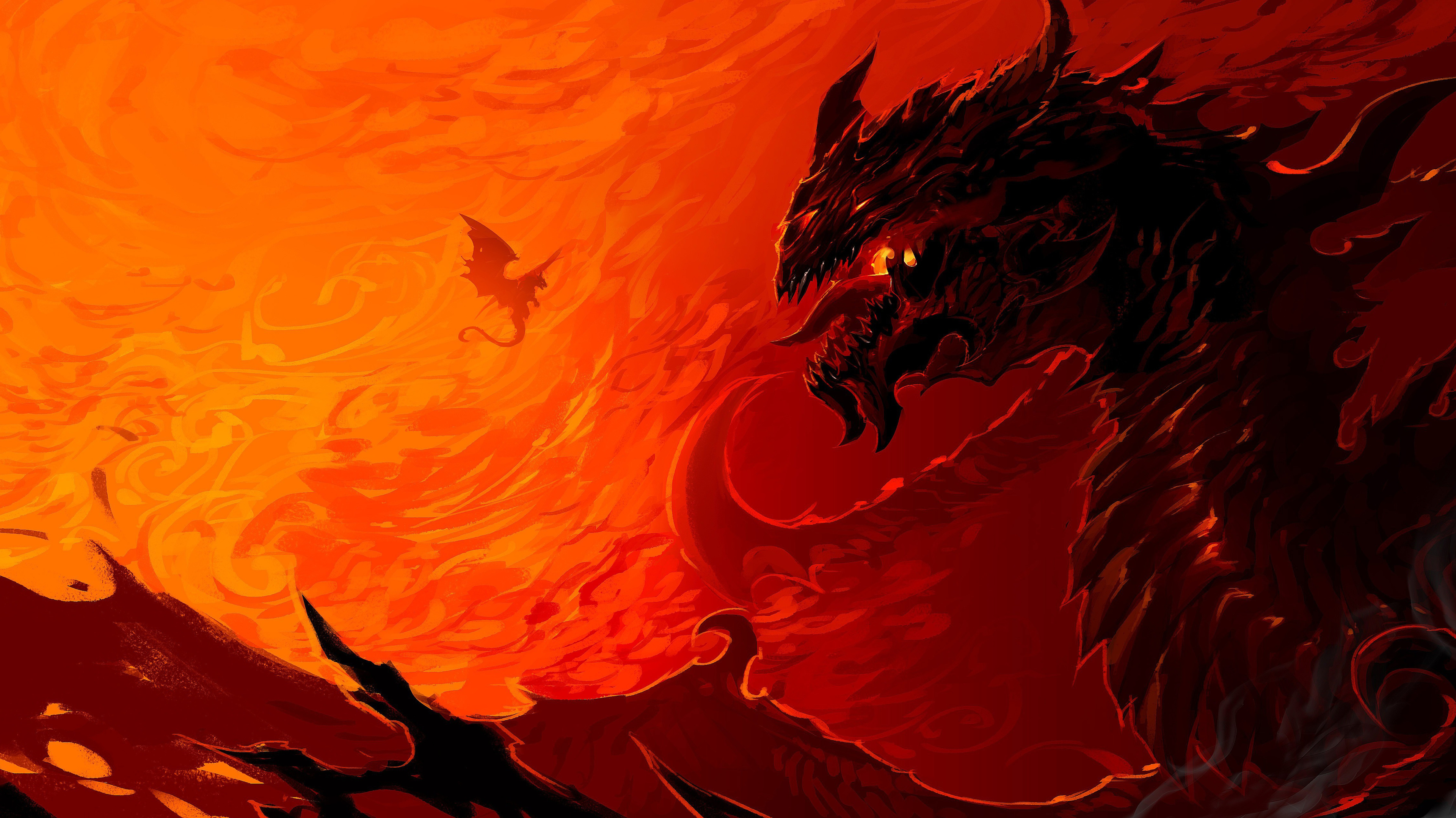 Wallpaper 4k Artwork Dragon Fire 4k Wallpaper