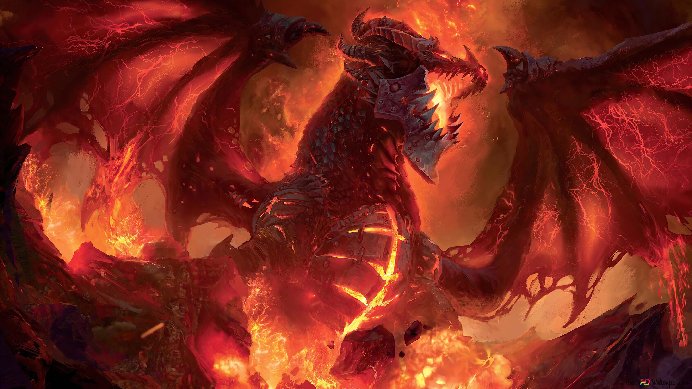 Fire Dragon of Warcraft (WoW) 4K wallpaper download