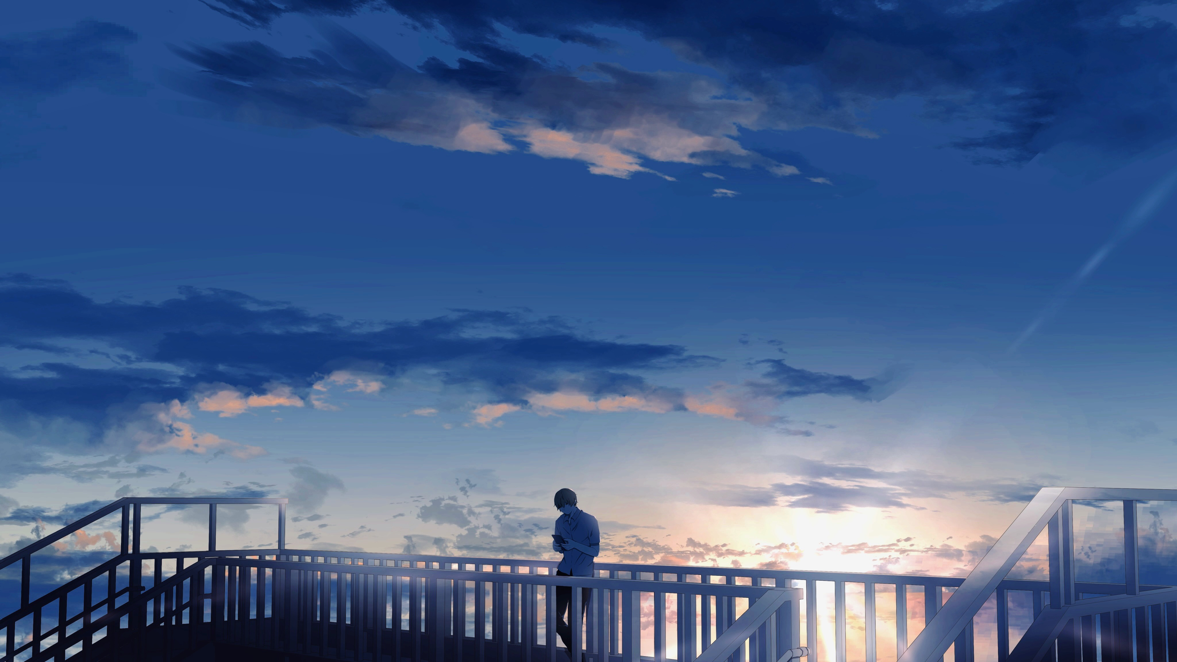 Download Sunset Sky Anime Boy Anime Boy