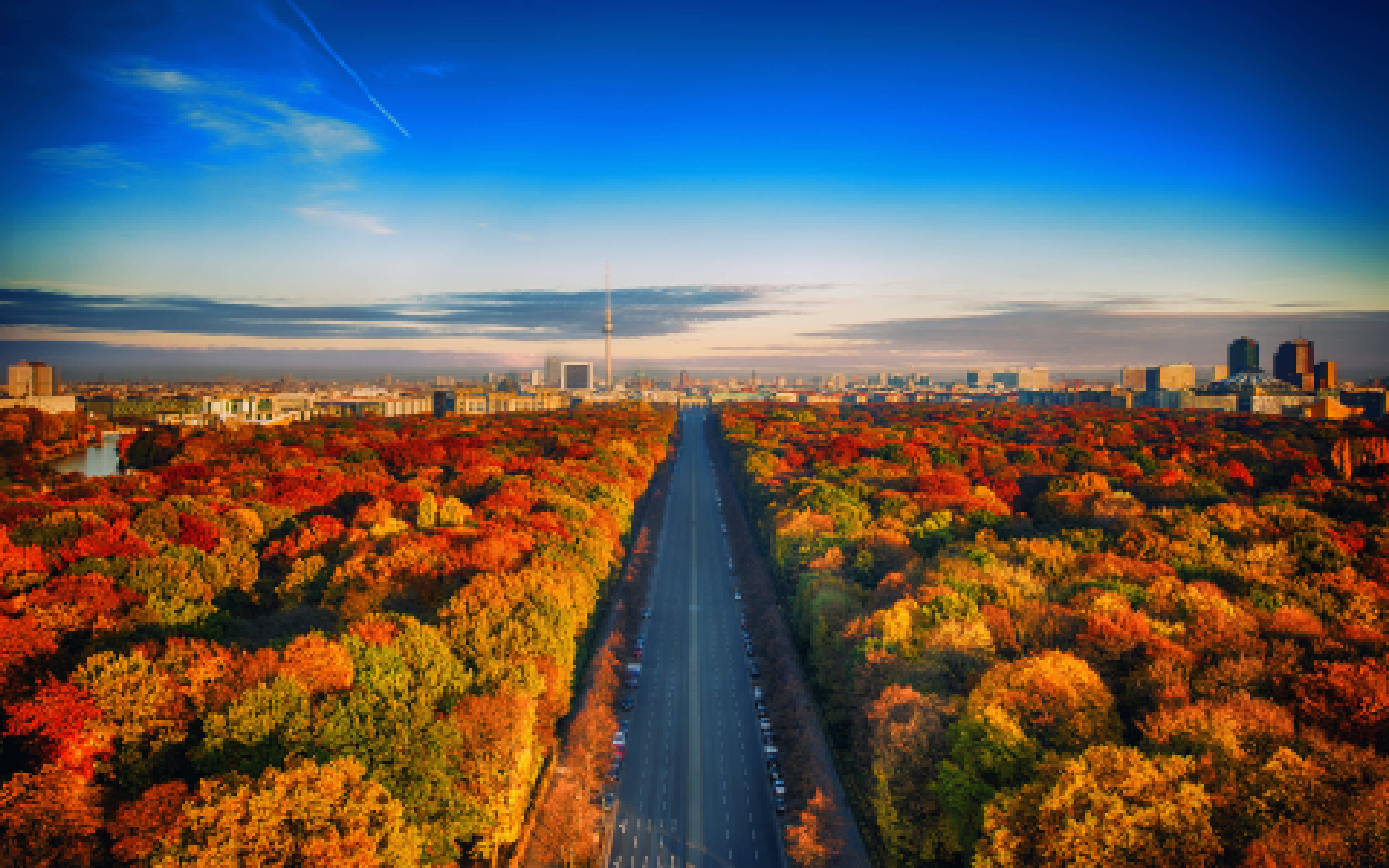 Download Follow the Autumn Road in Berlin Wallpaper