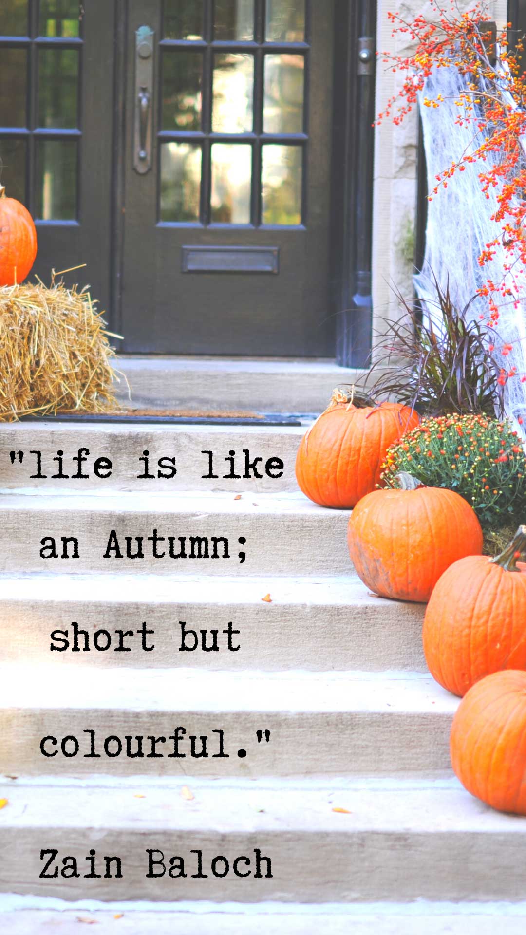 Inspiring Autumn Quote Phone Wallpaper