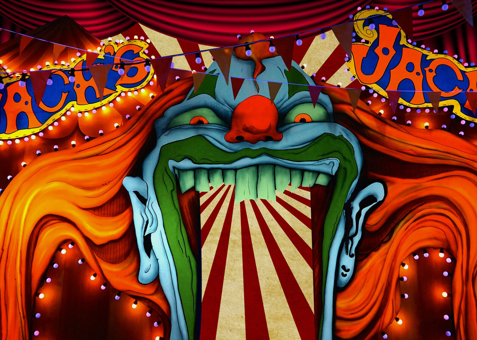 Halloween Horror Amusement Park Backdrop Clown Carnival Background Studio Props