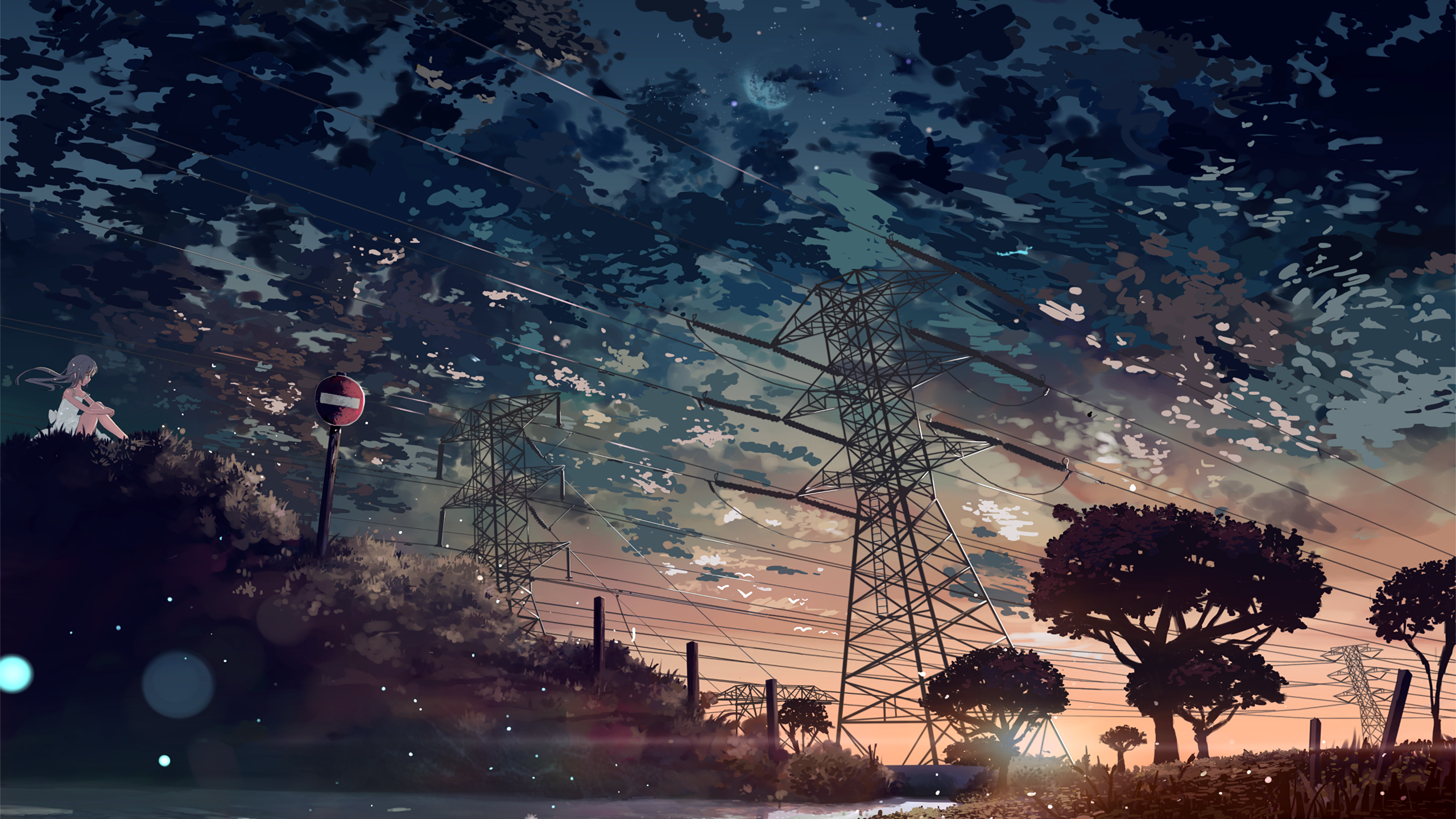 Wallpaper Anime Art, Aesthetics, Cloud, Atmosphere, Plant, Background Free Image