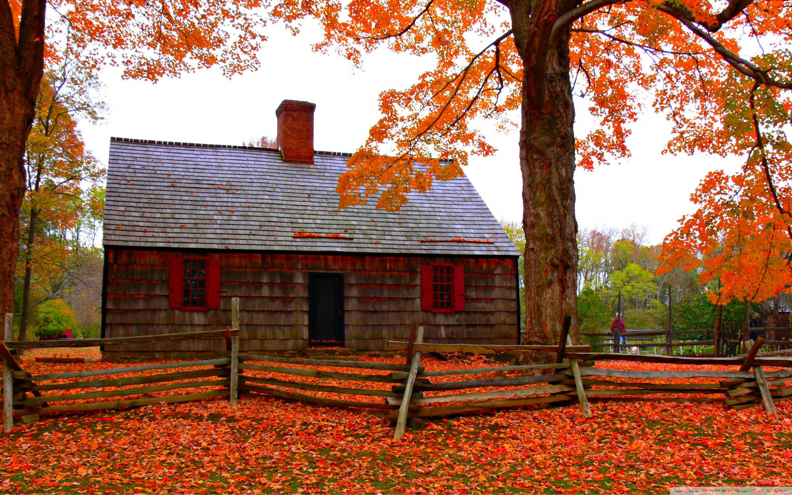 Autumn Cottage Ultra HD Desktop Background Wallpaper for 4K UHD TV, Tablet