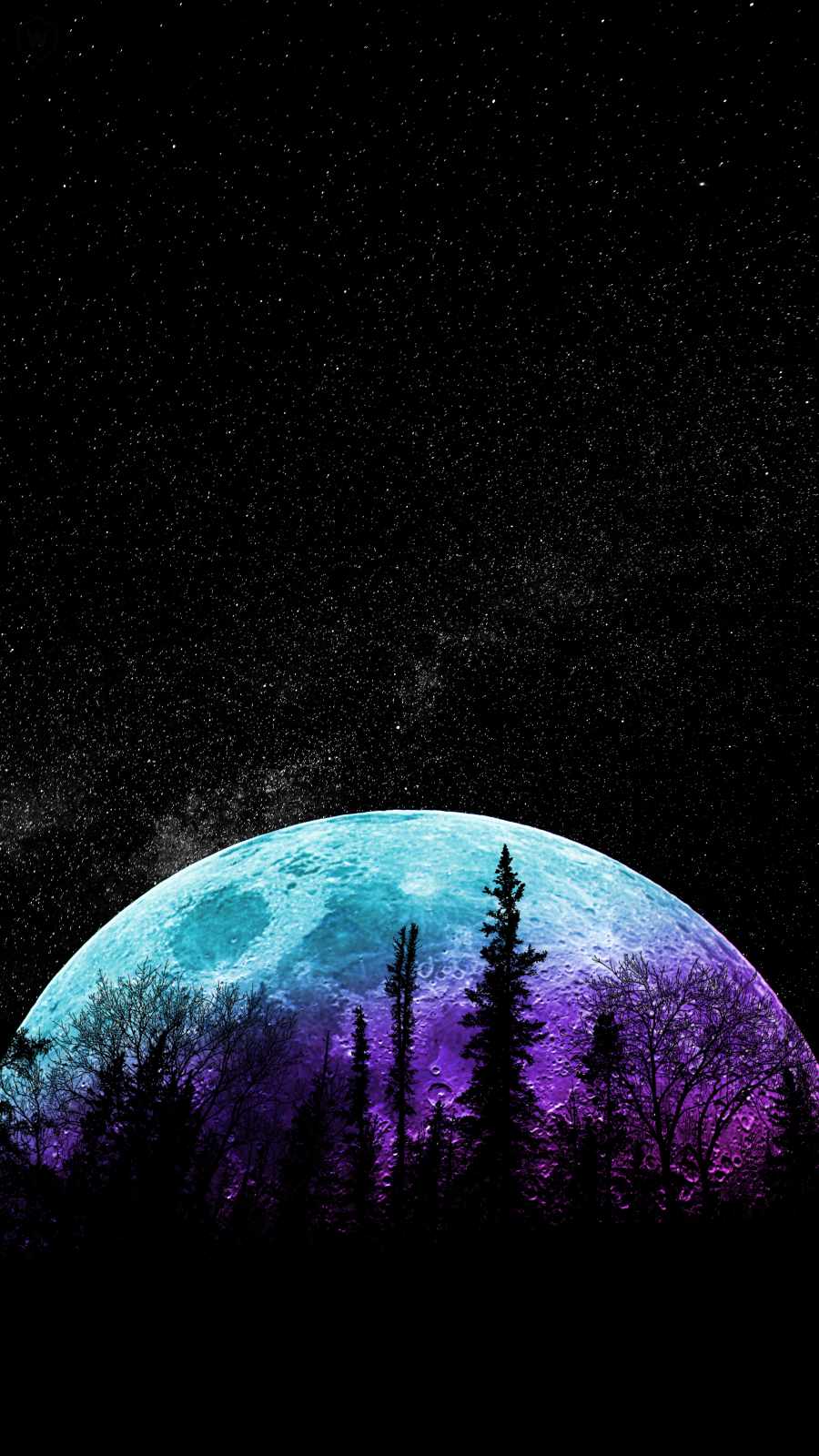 Night moon 4K iPhone Wallpaper