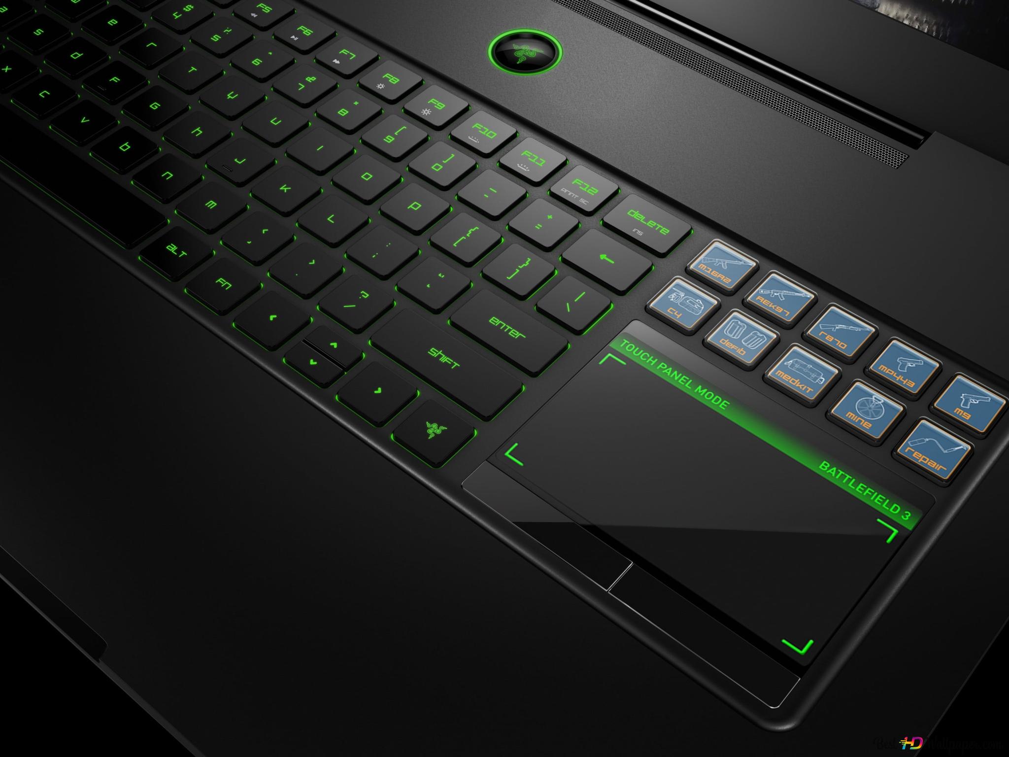 Black razer gaming lapK wallpaper download