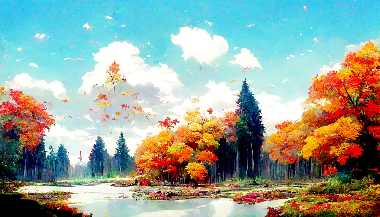 Download Digital Art Autumn Forest. Royalty Free Stock Illustration Image