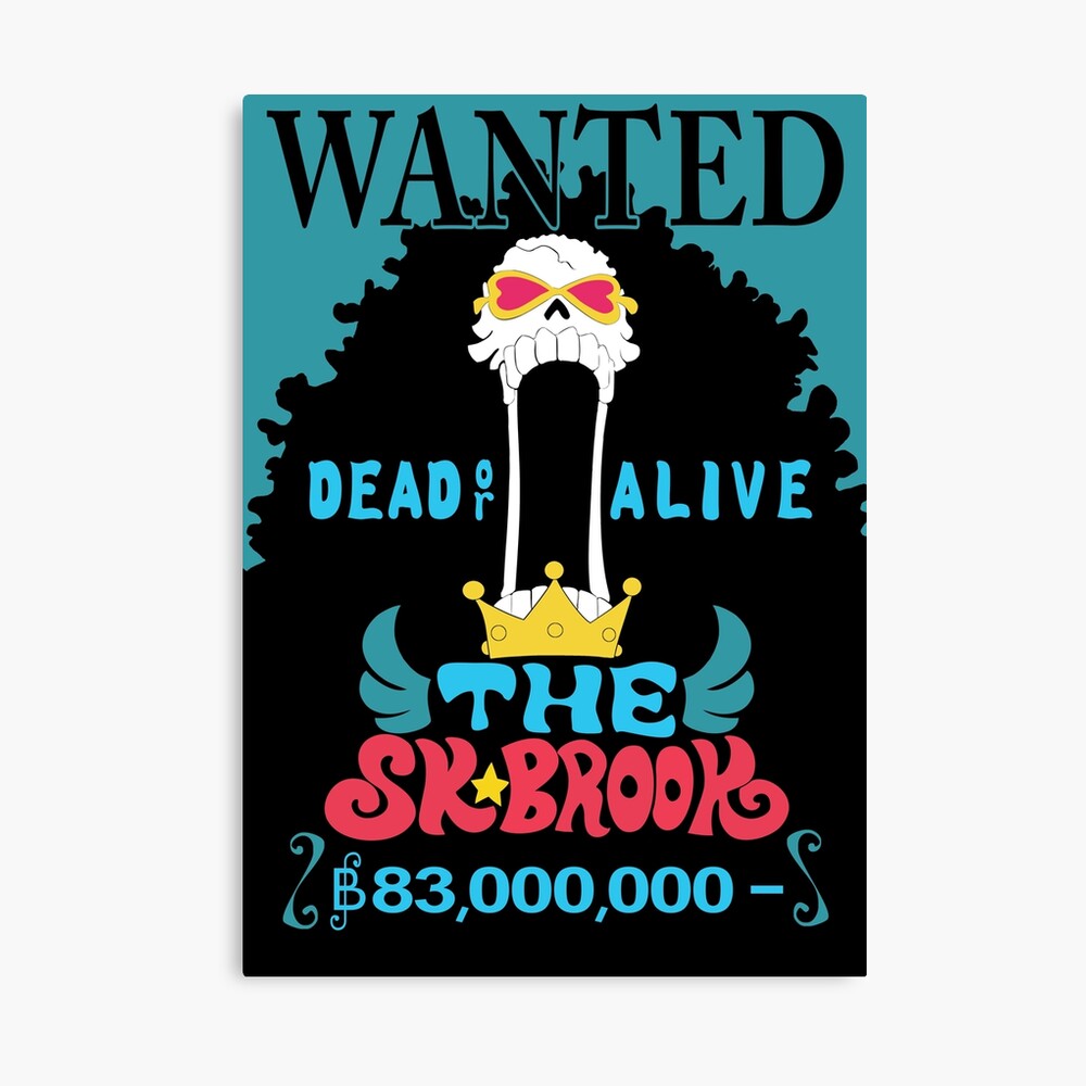 SOUL KING BROOK bounty wanted poster one piece Metal Print