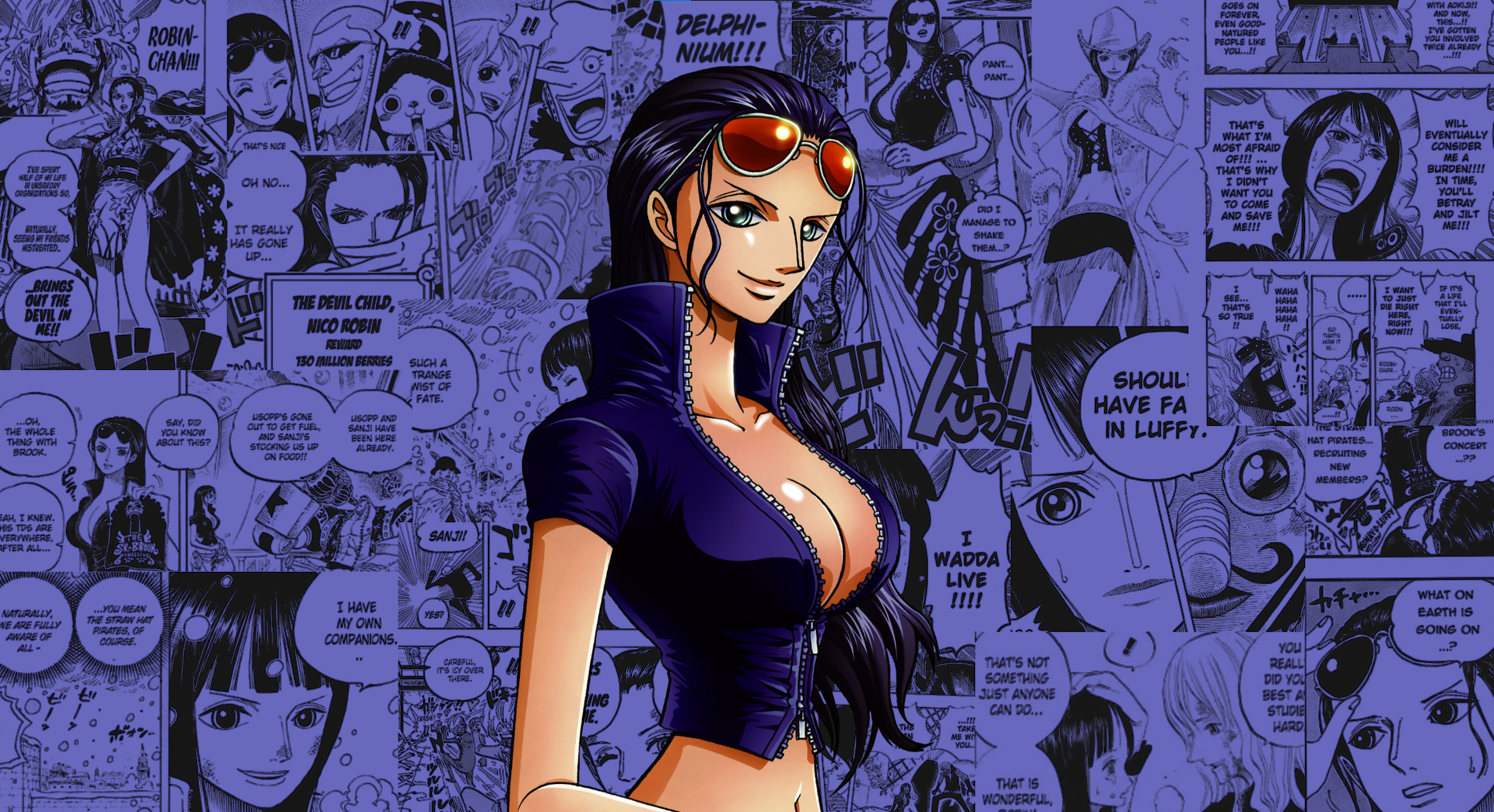 A little Nico Robin Manga Collage Wallpaper I did