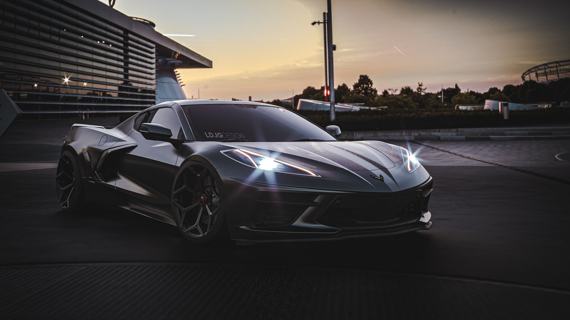 Satin Black Widebody C8 Vette
