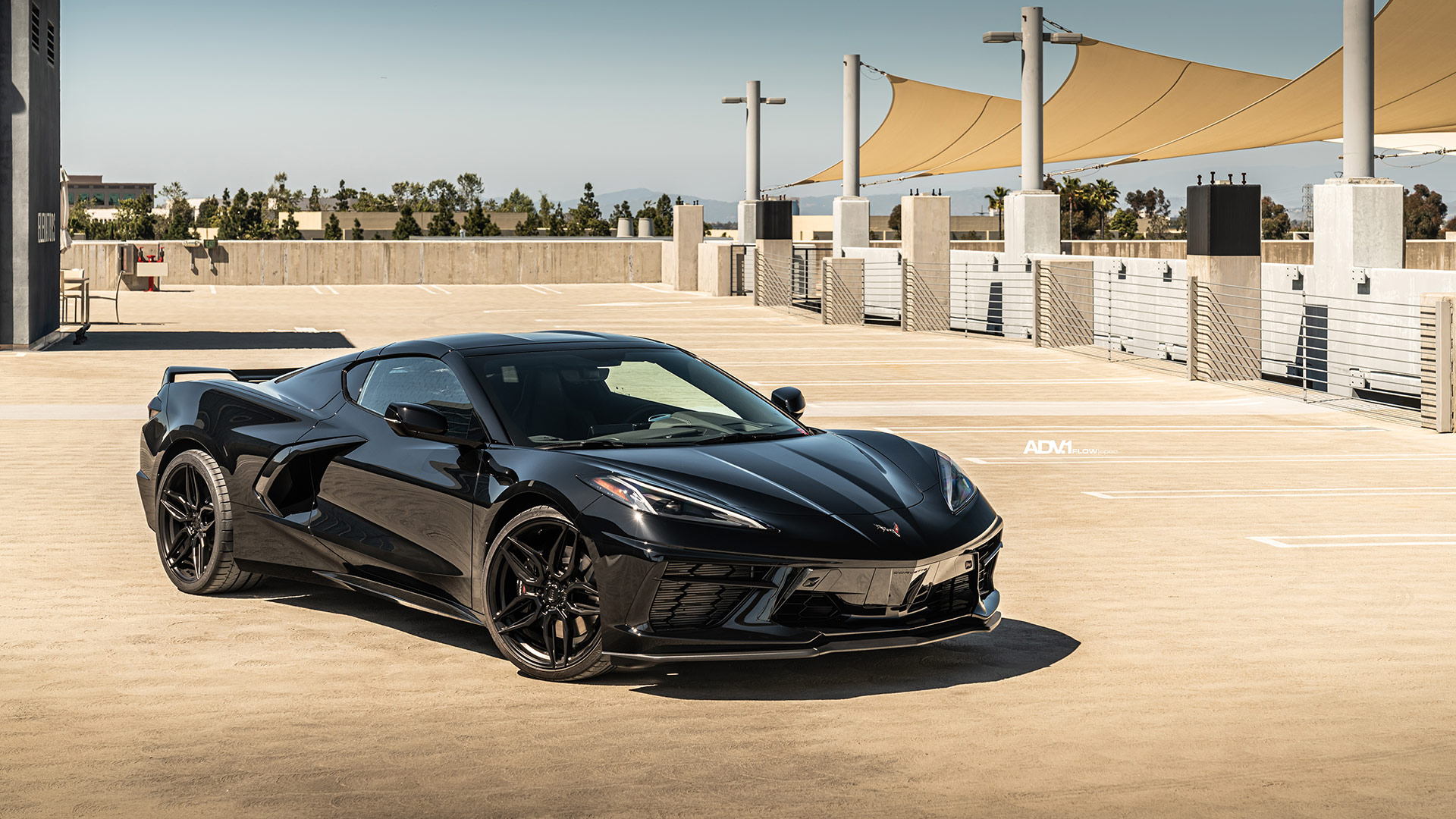 Speed Society Upgrades A Black Corvette C8 With ADV005 FLOWSpec Wheels.1 Wheels