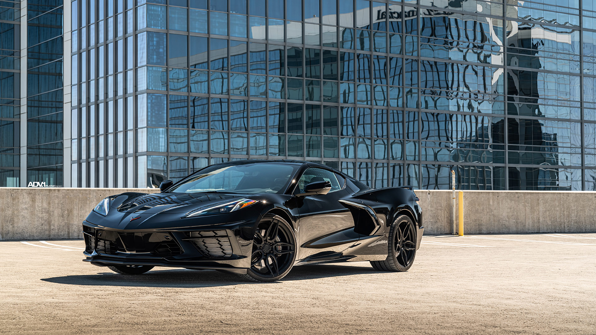 Speed Society Upgrades A Black Corvette C8 With ADV005 FLOWSpec Wheels.1 Wheels