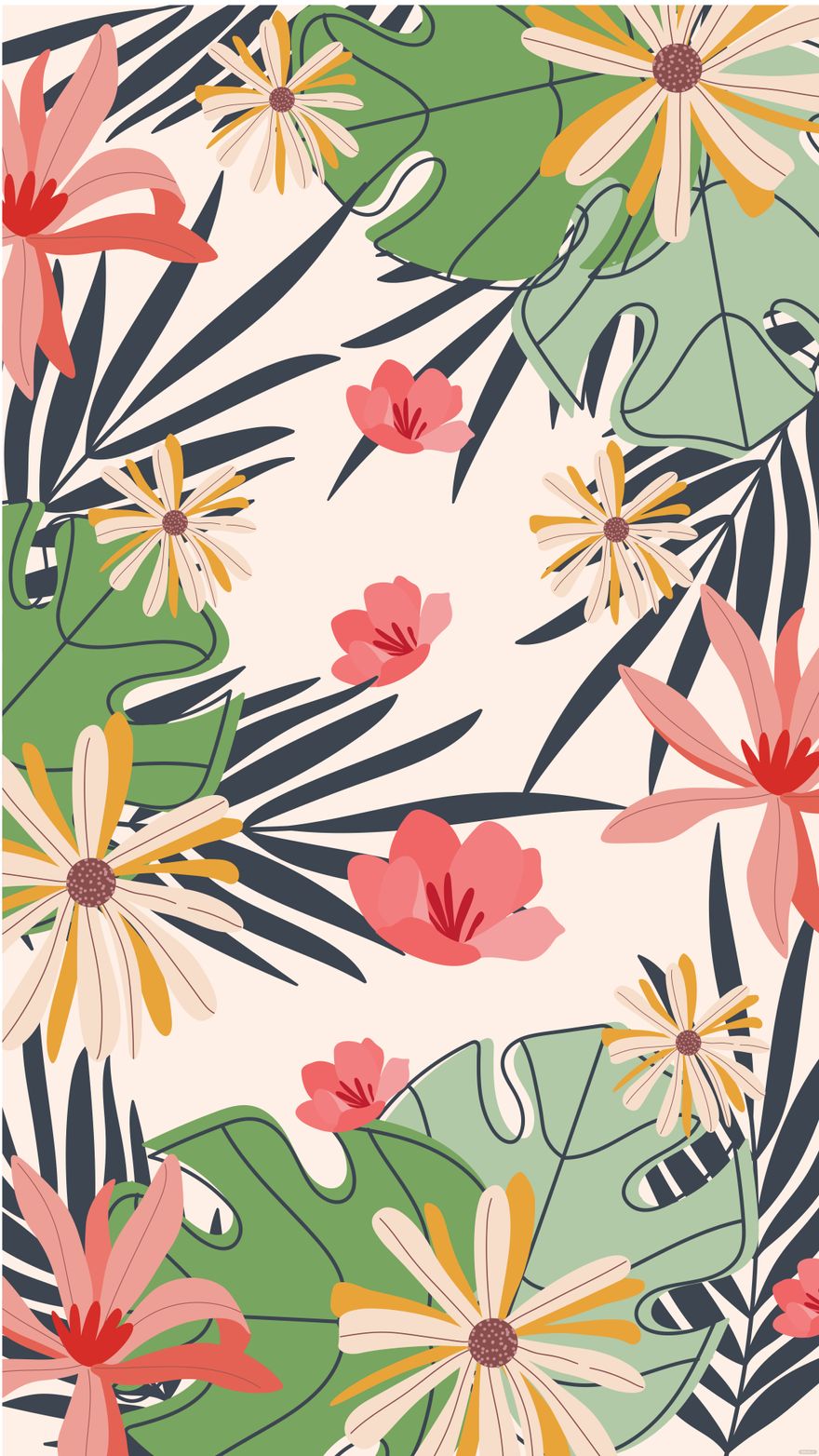 Free Summer Flower iPhone Background, Illustrator, JPG, SVG