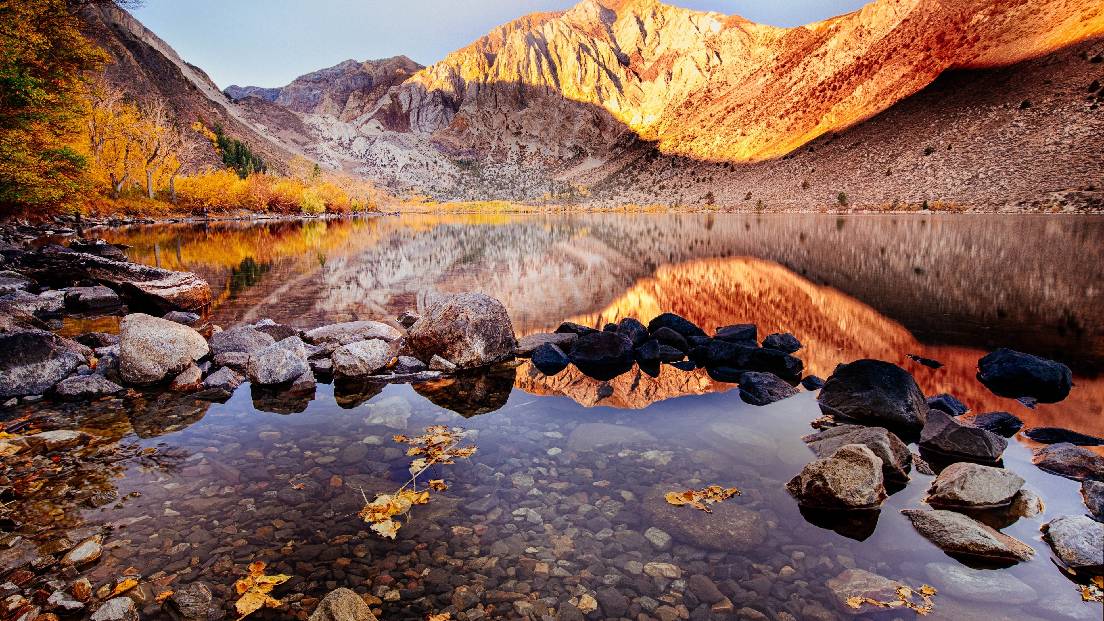 Wallpaper / nature, lake, autumn, 4k, hd, rocks, mountains free download